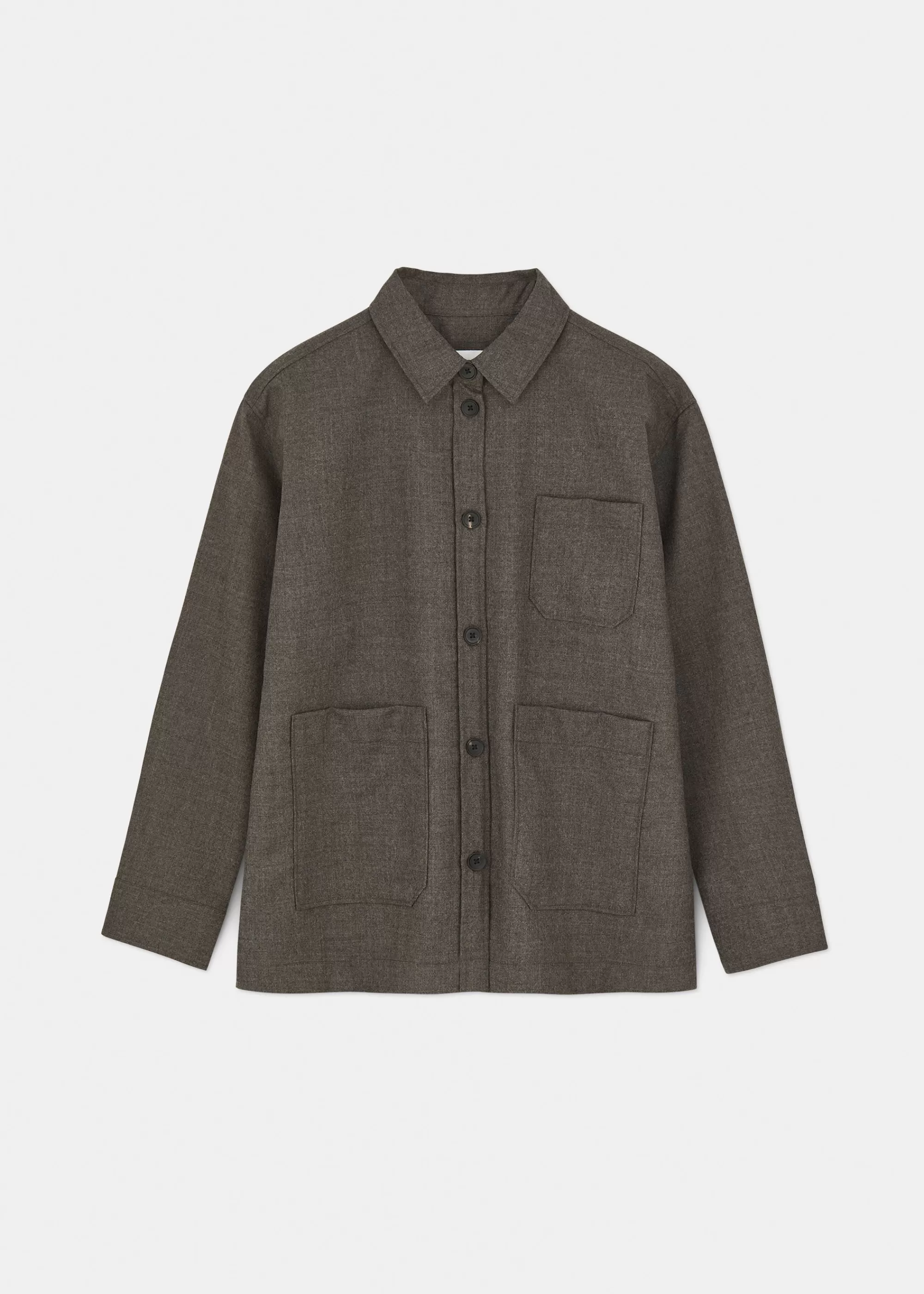 Skjorter<aiayu Ashly shirt fine wool Brownie Melange