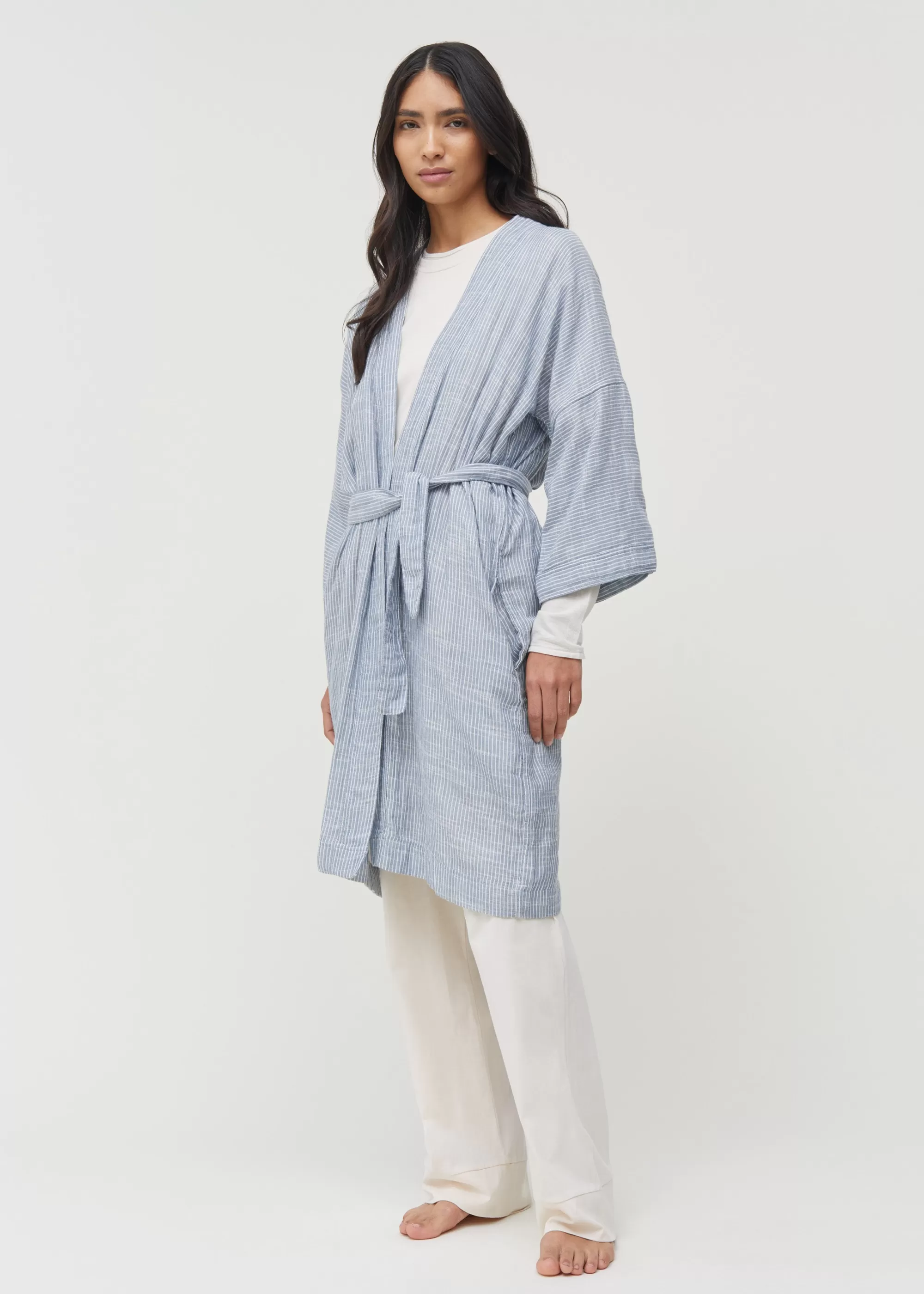 Badekåber<aiayu Bathrobe striped Indigo