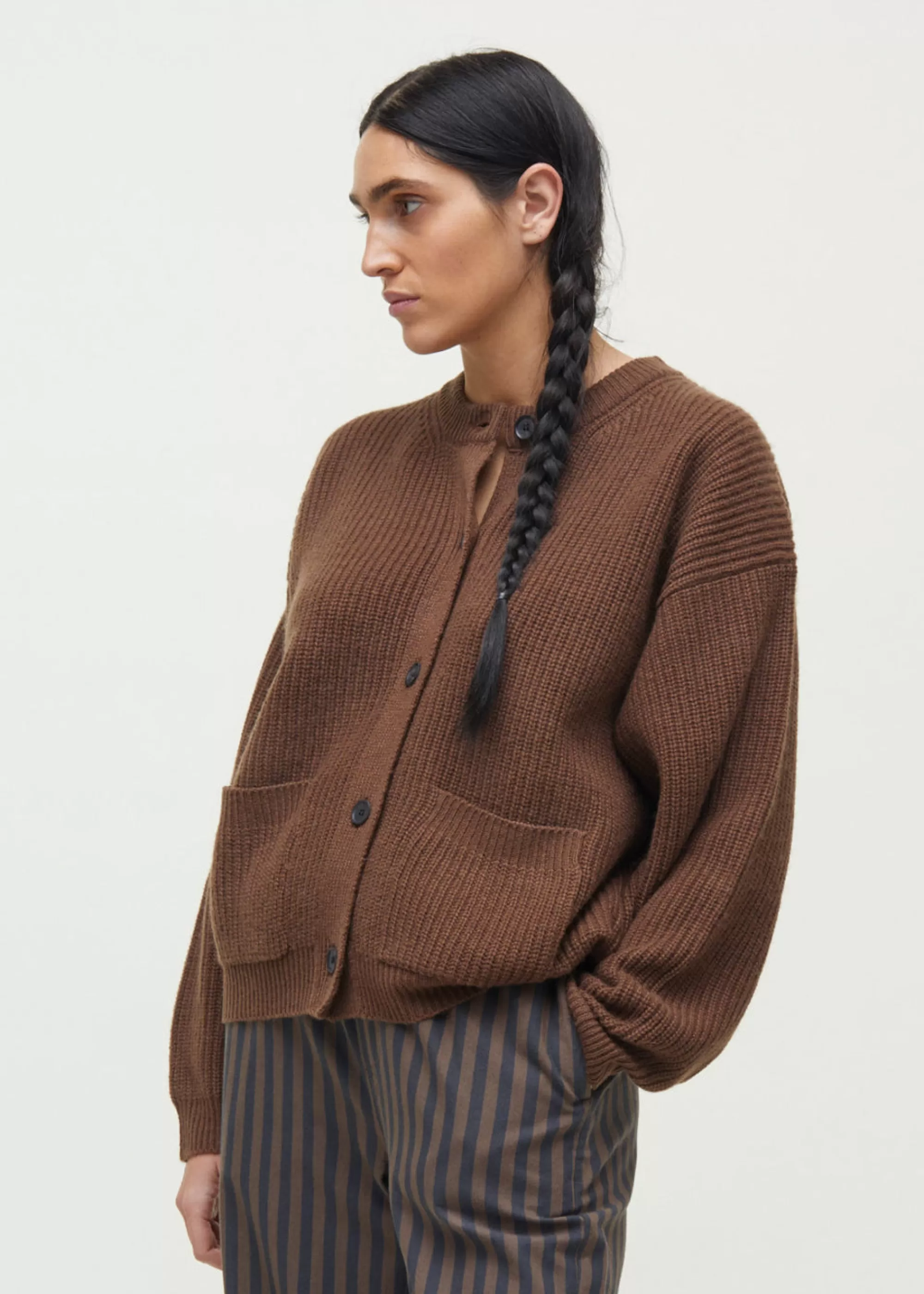 Cardigans | Strik<aiayu Bine wool cardigan Brown Sugar