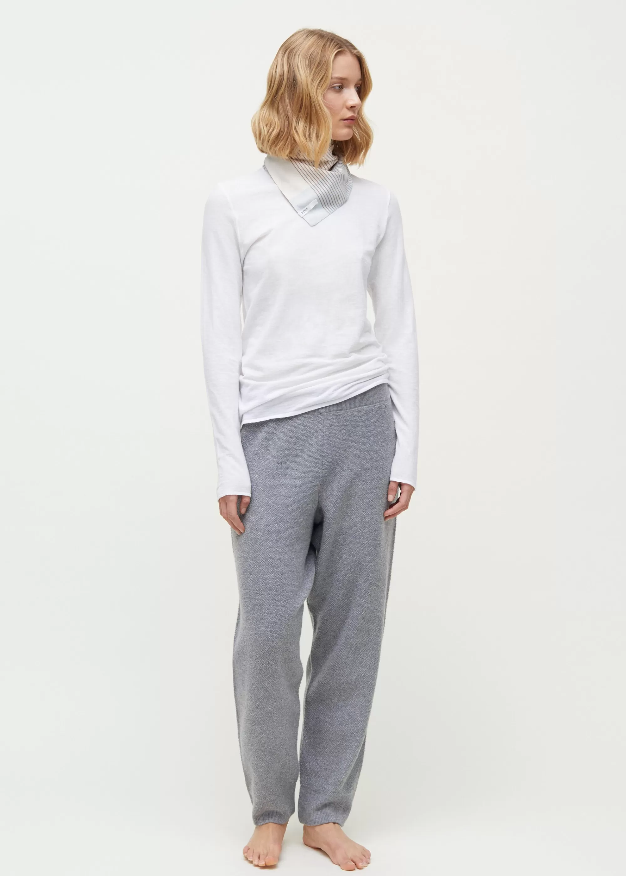 Bukser<aiayu Carl cashmere sweatpants Grey Melange