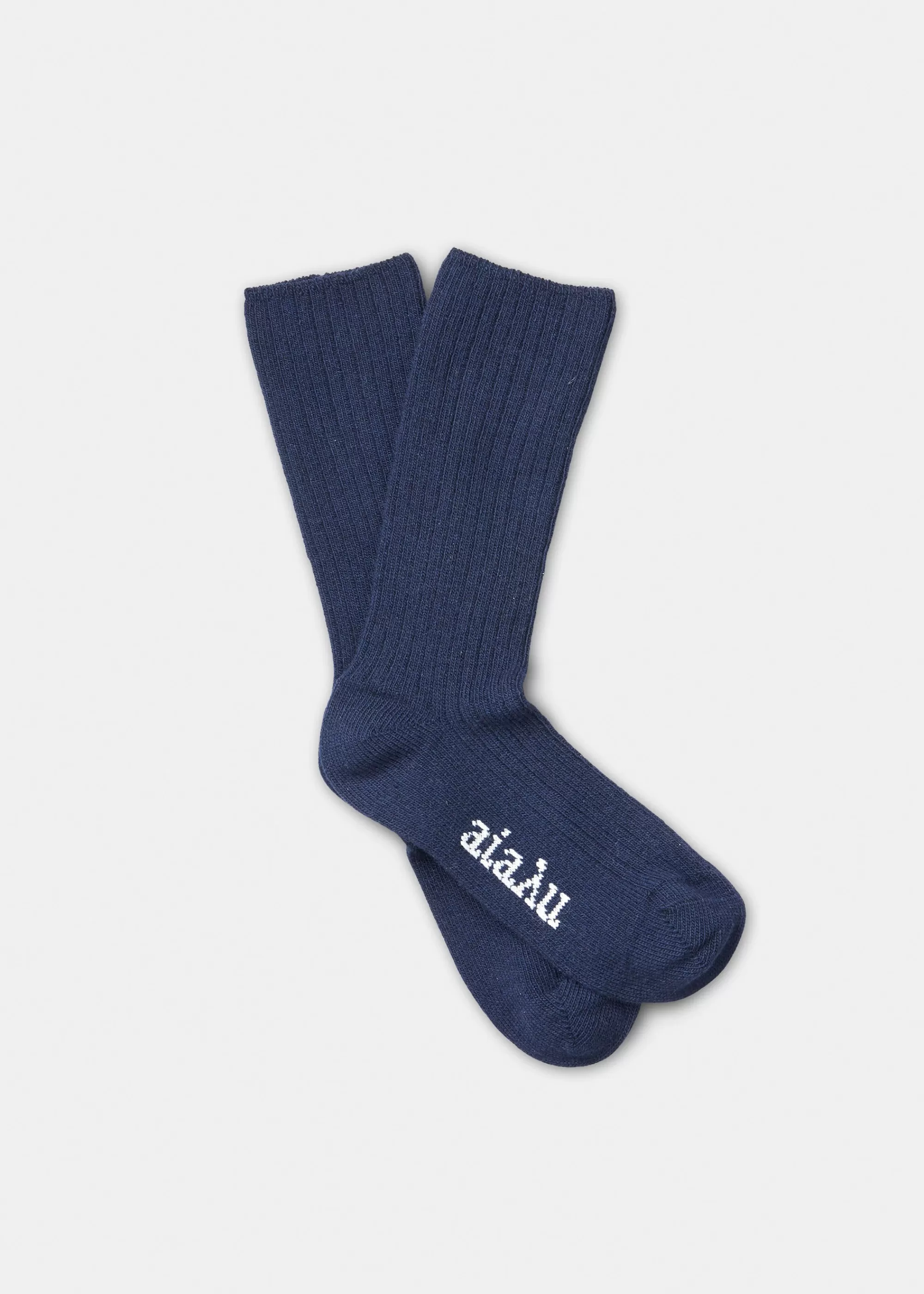 Strømper<aiayu Cashmere rib socks Navy