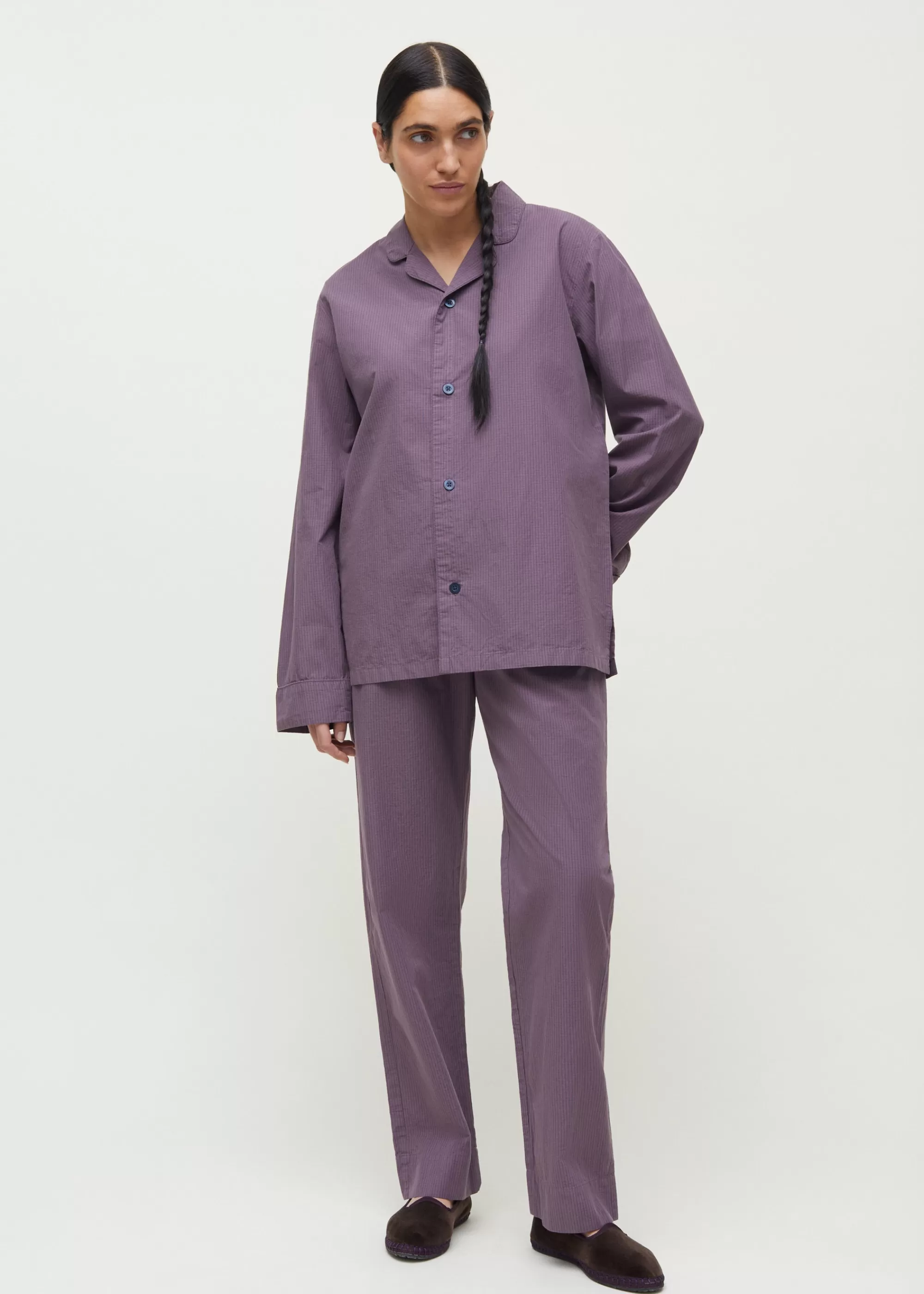 Pyjamas<aiayu Classic pyjamas check Mix Vintage Violet