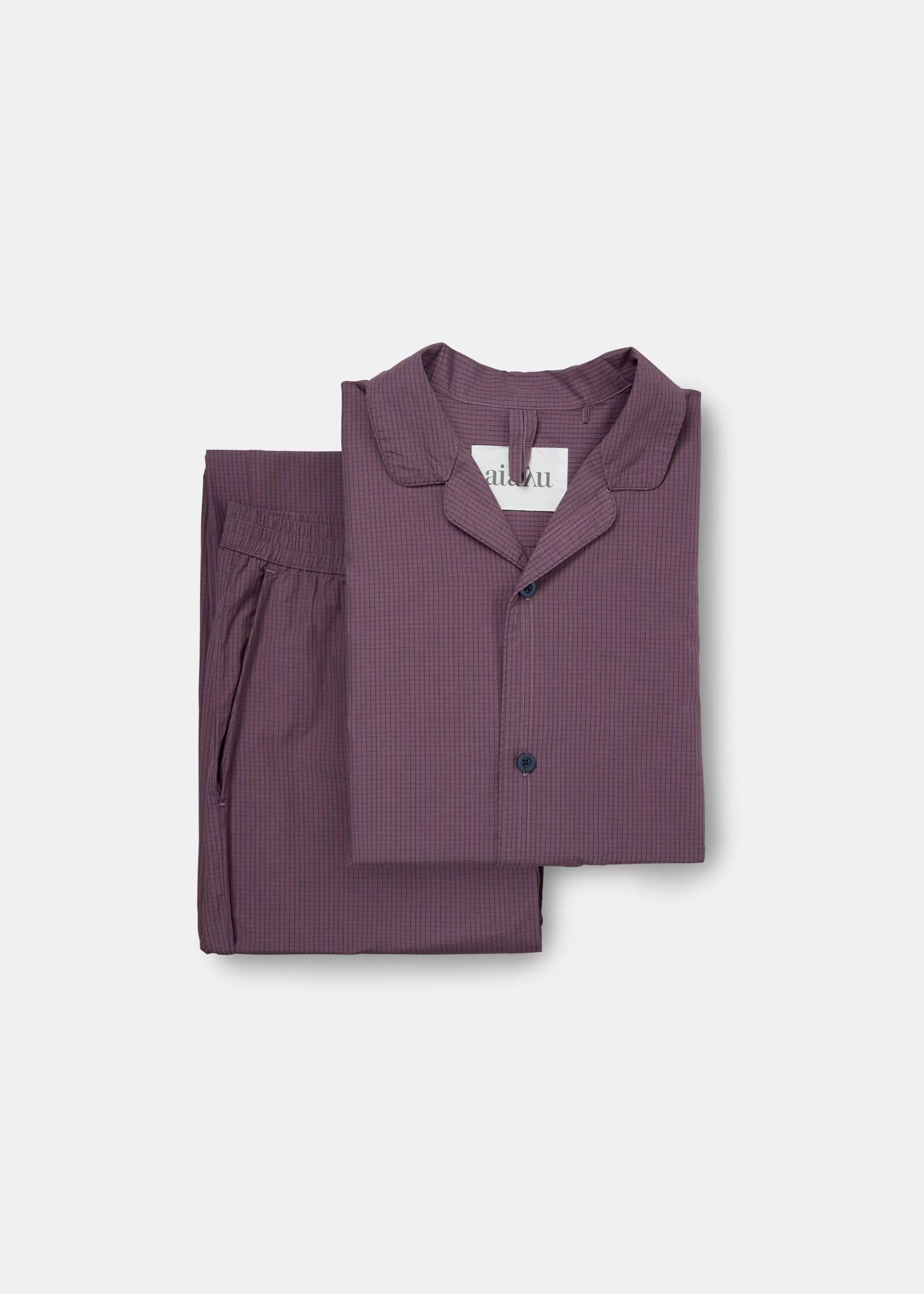 Pyjamas<aiayu Classic pyjamas check Mix Vintage Violet