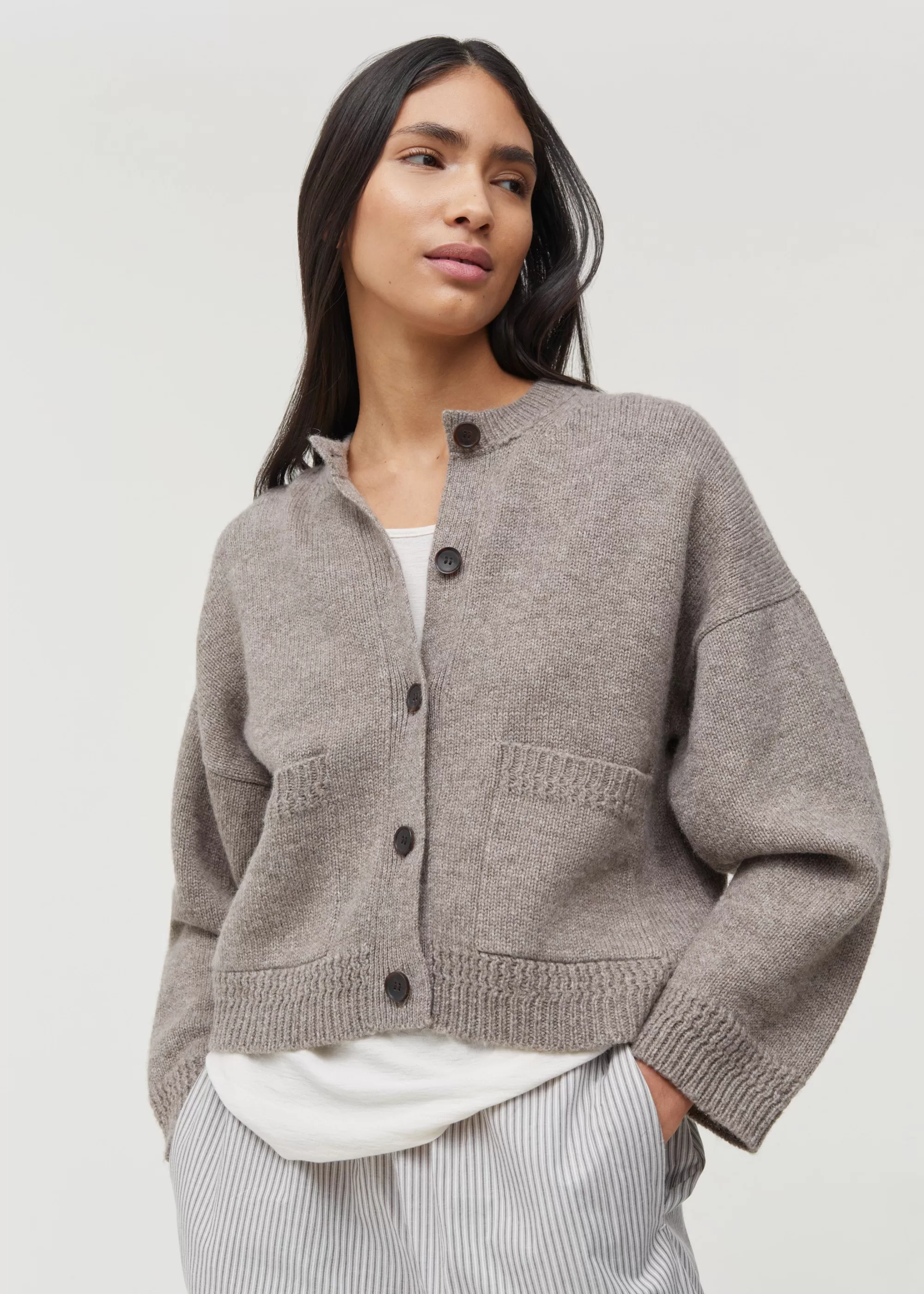 Cardigans | Strik<aiayu Cobe wool cardigan Pure Soil