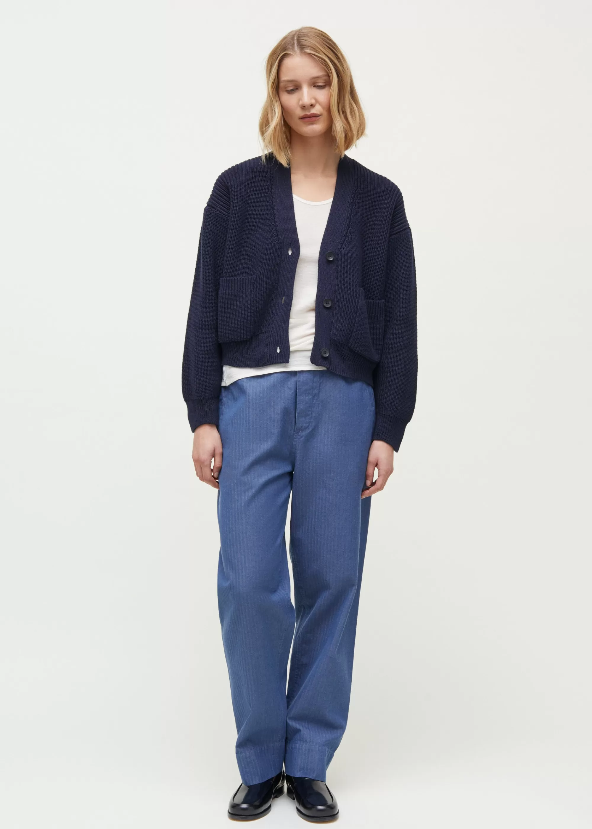 Bukser<aiayu Coco pant herringbone Blue Jeans