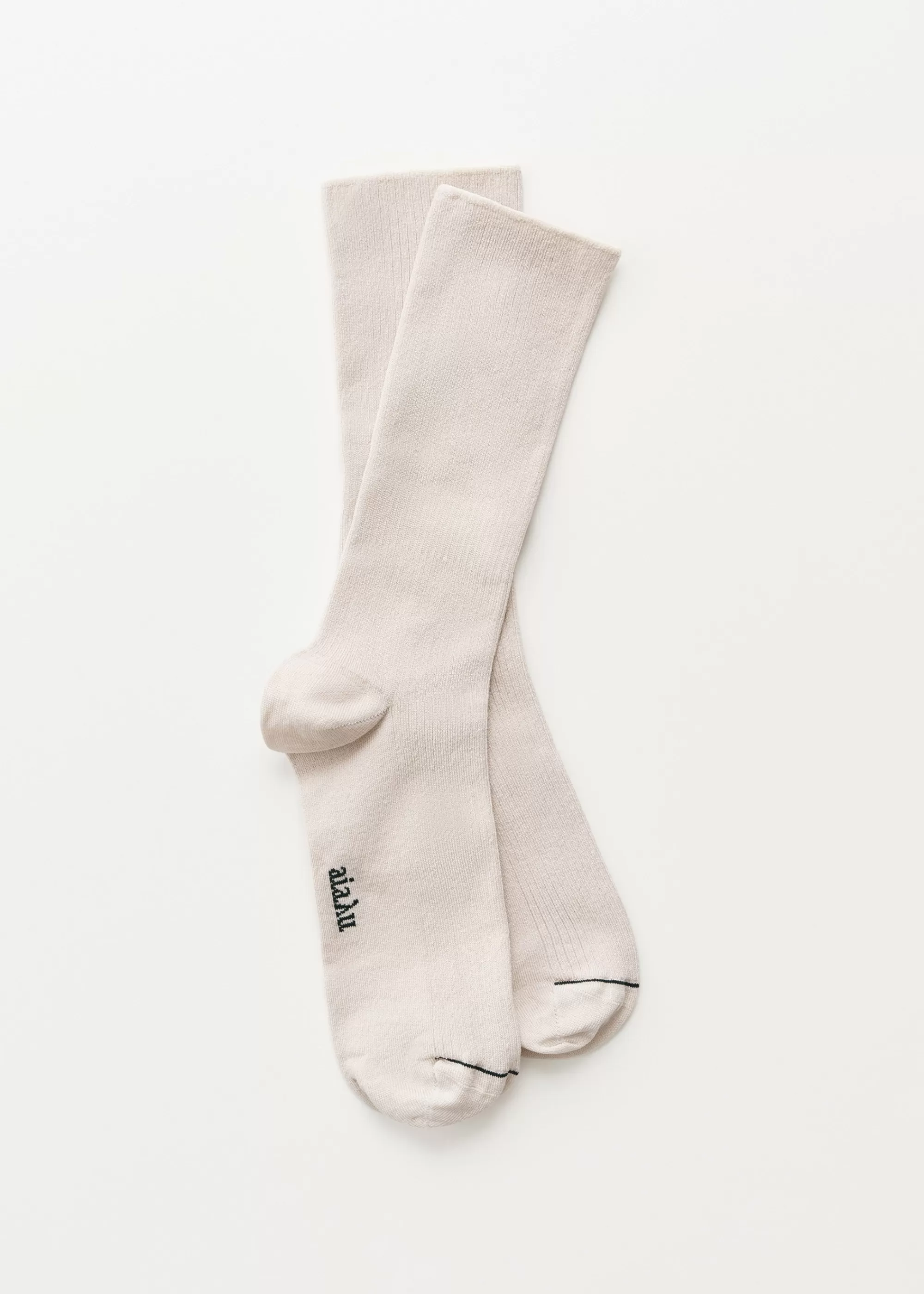 Strømper<aiayu Cotton rib socks Milk