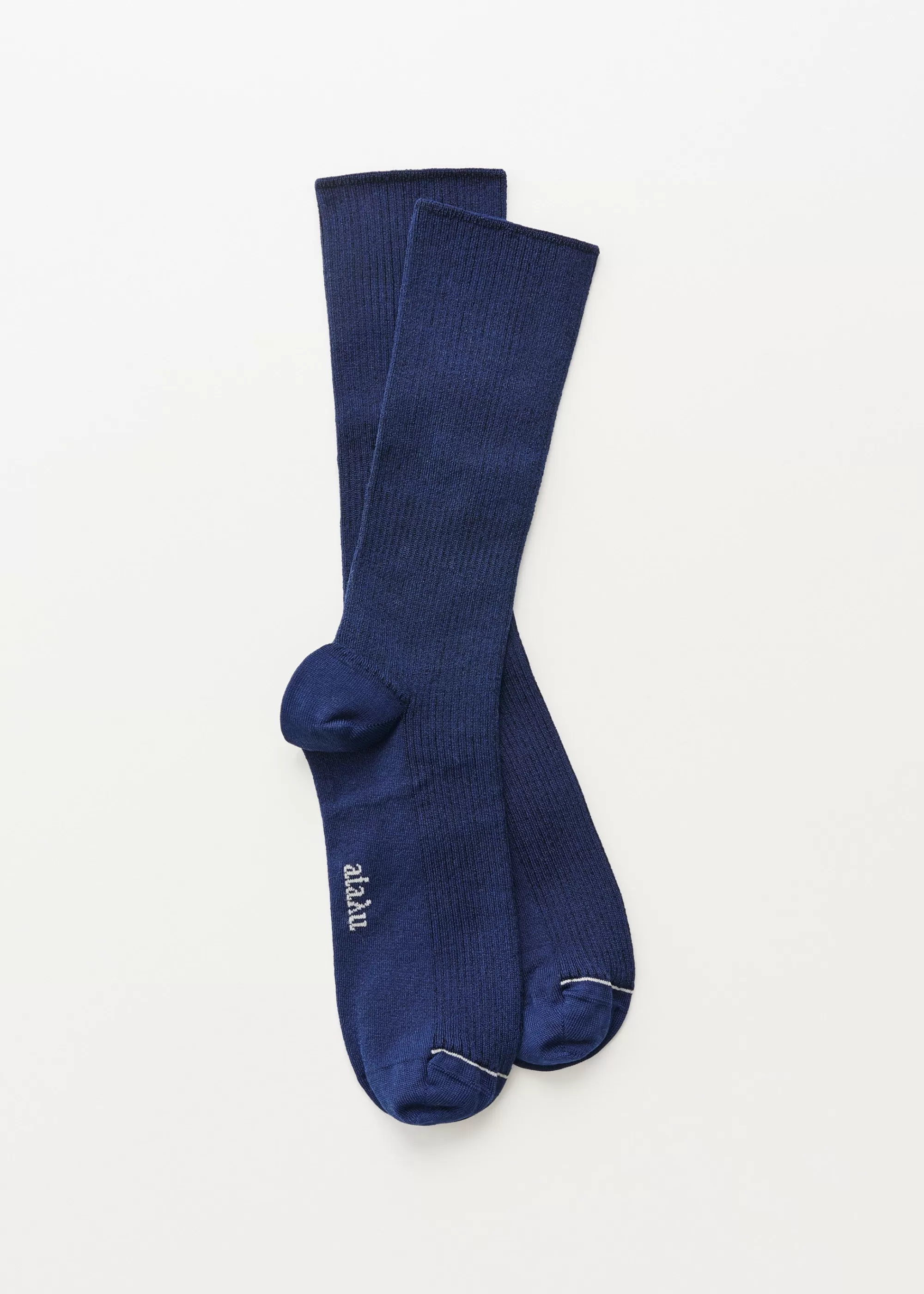 Strømper<aiayu Cotton rib socks Midnight Blue