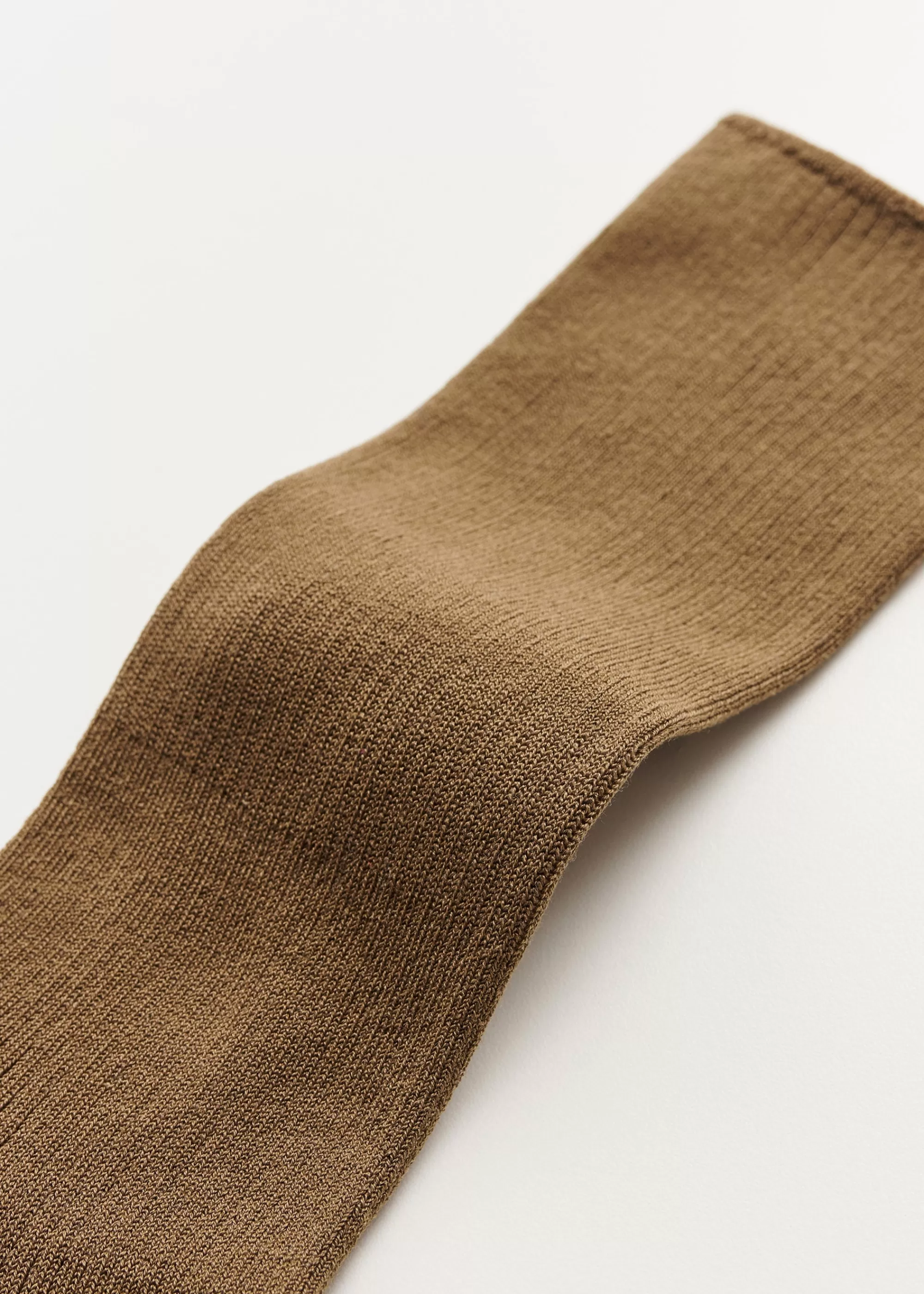 Strømper<aiayu Cotton rib socks Chestnut