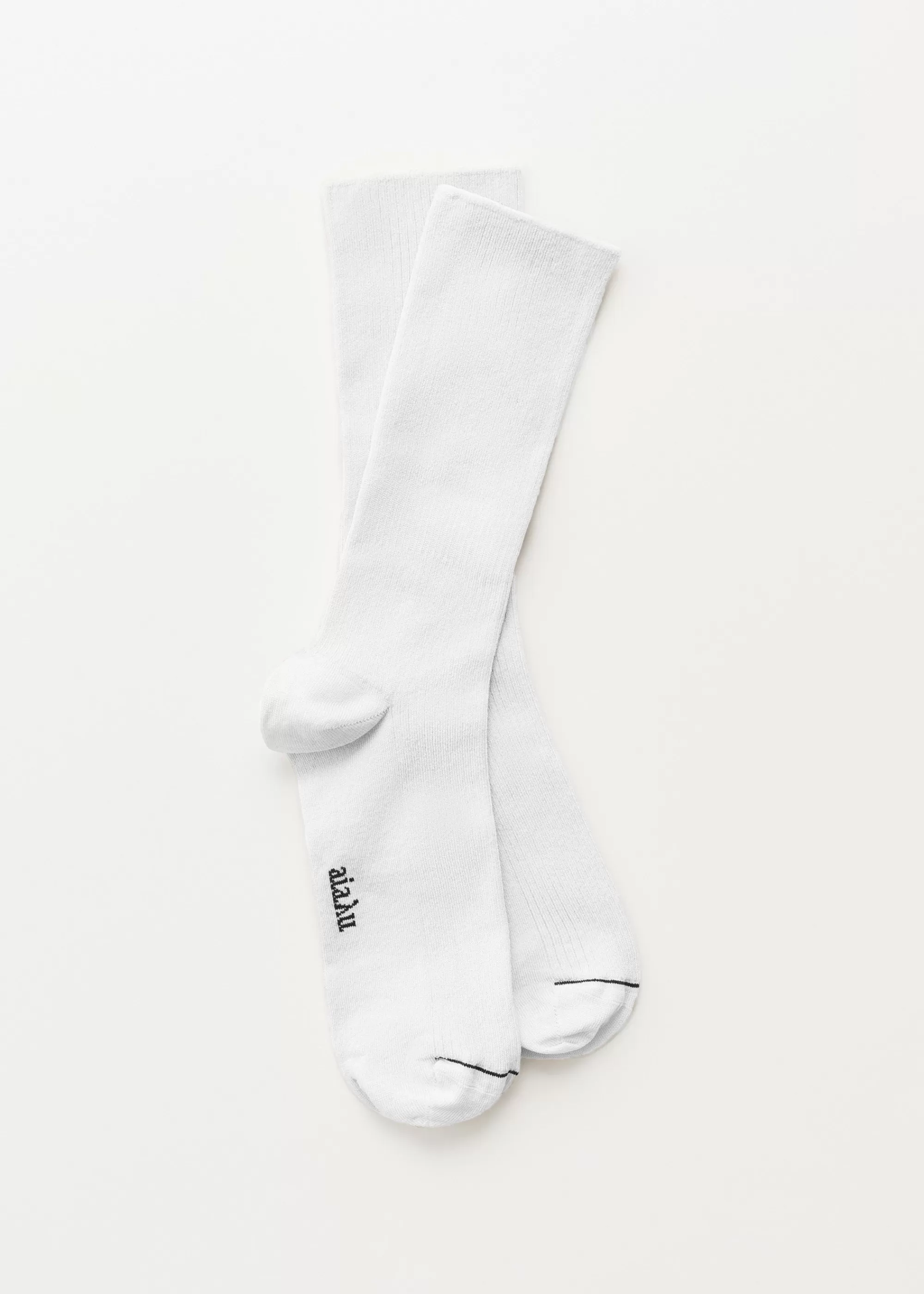 Strømper<aiayu Cotton rib socks White