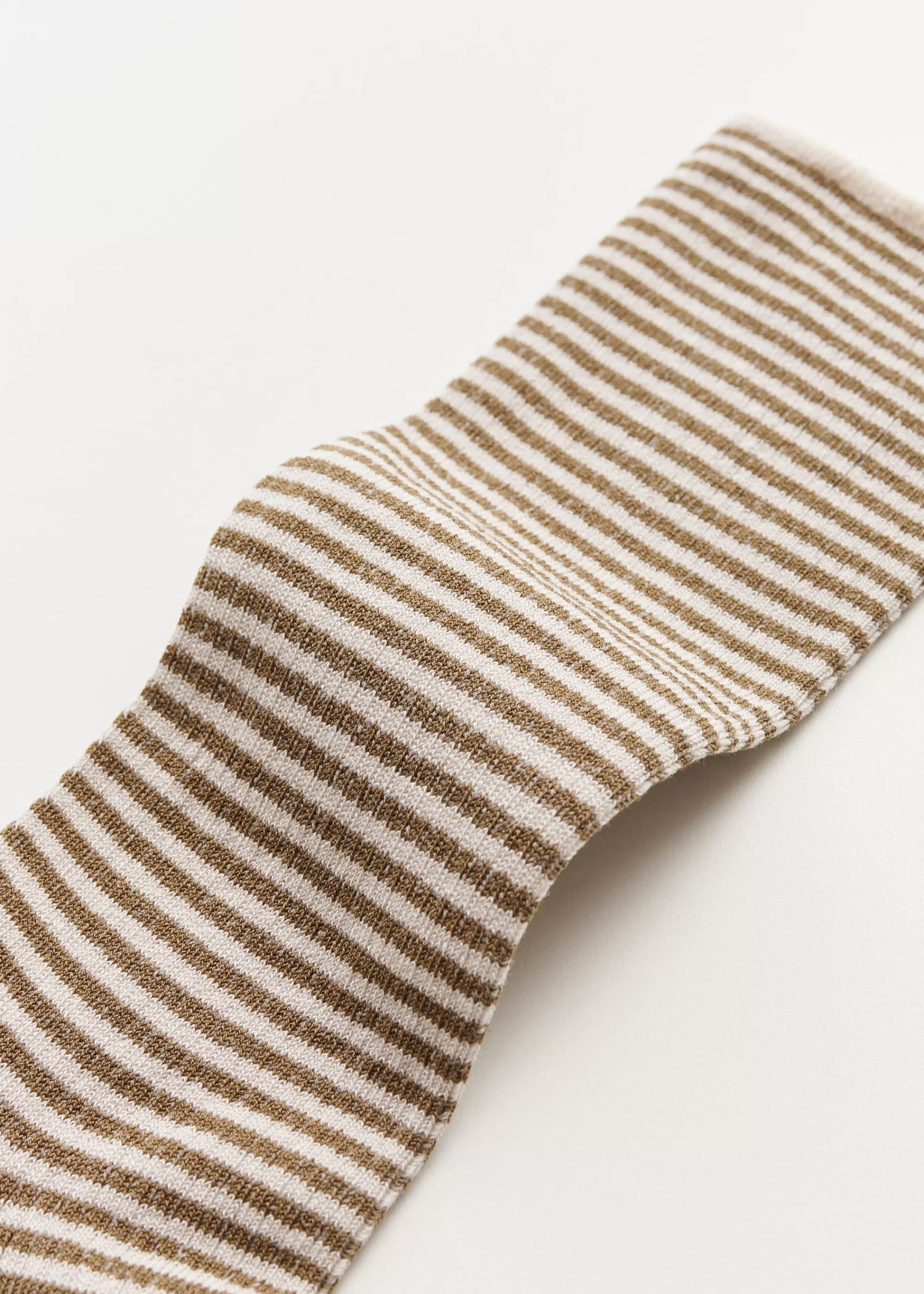 Strømper<aiayu Cotton stripe socks Mix Chestnut