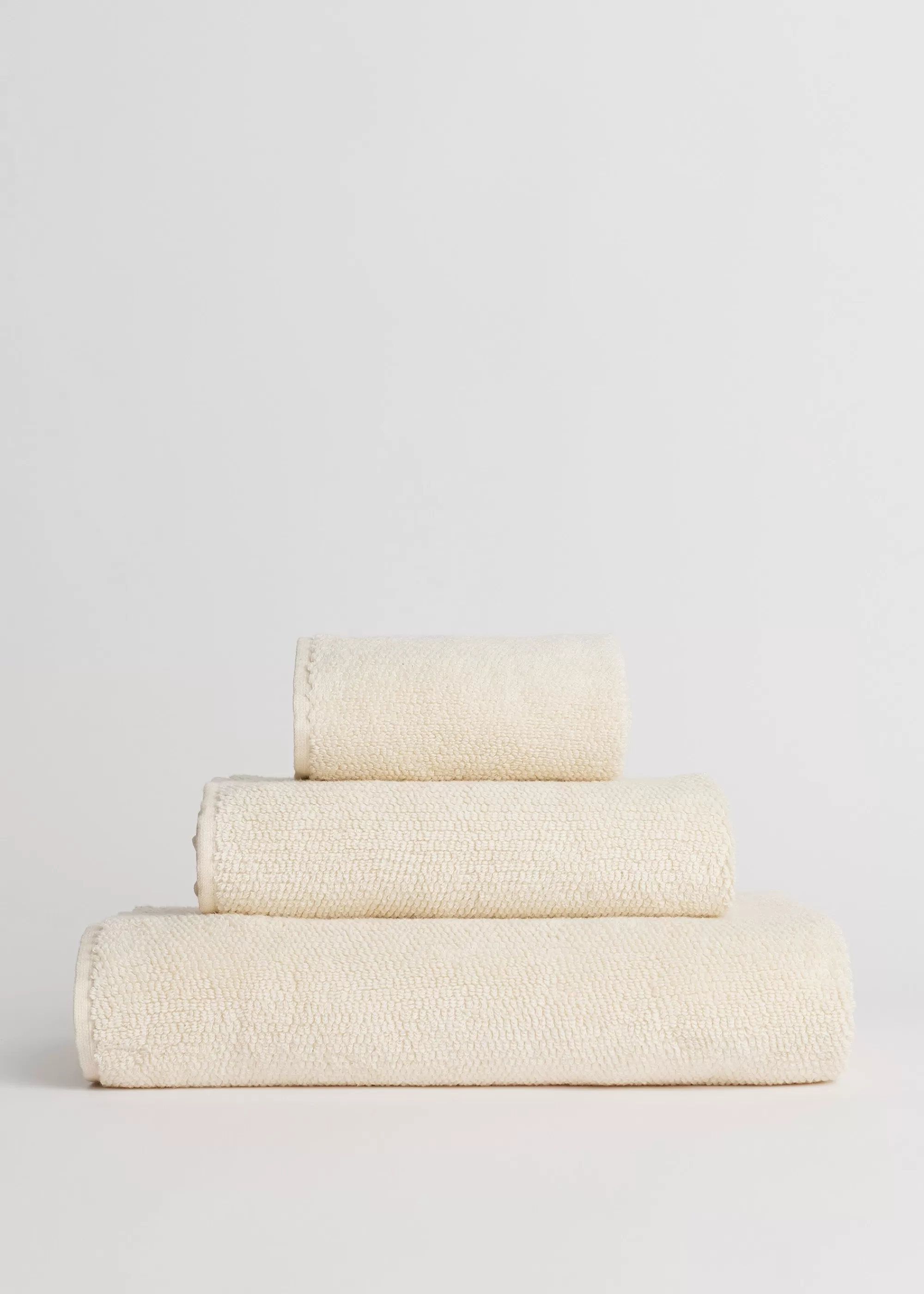 Håndklæder<aiayu Cotton towels (set of 3 pcs) Pure ecru