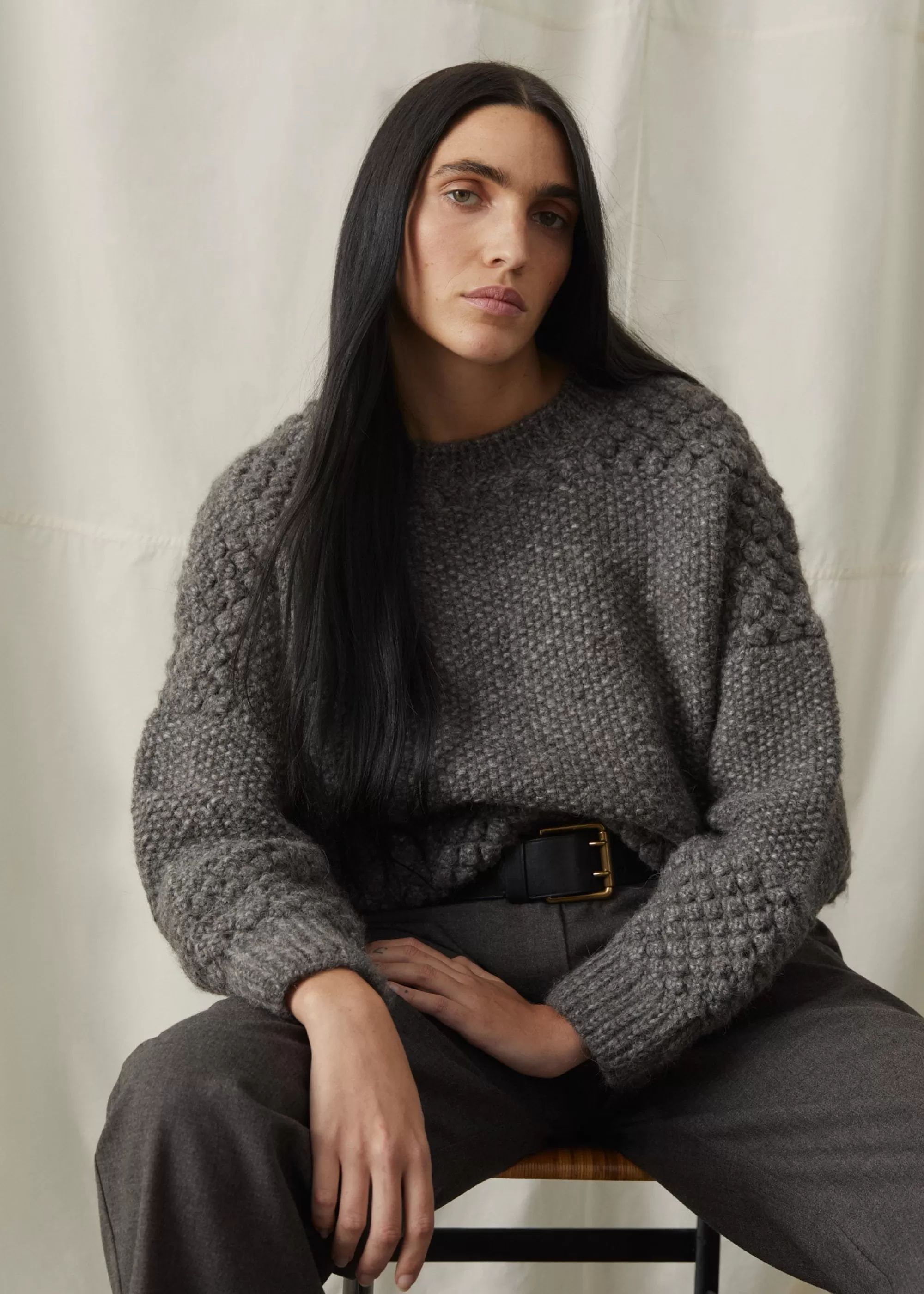 Strik<aiayu Daniela wool sweater Pure Dark Grey