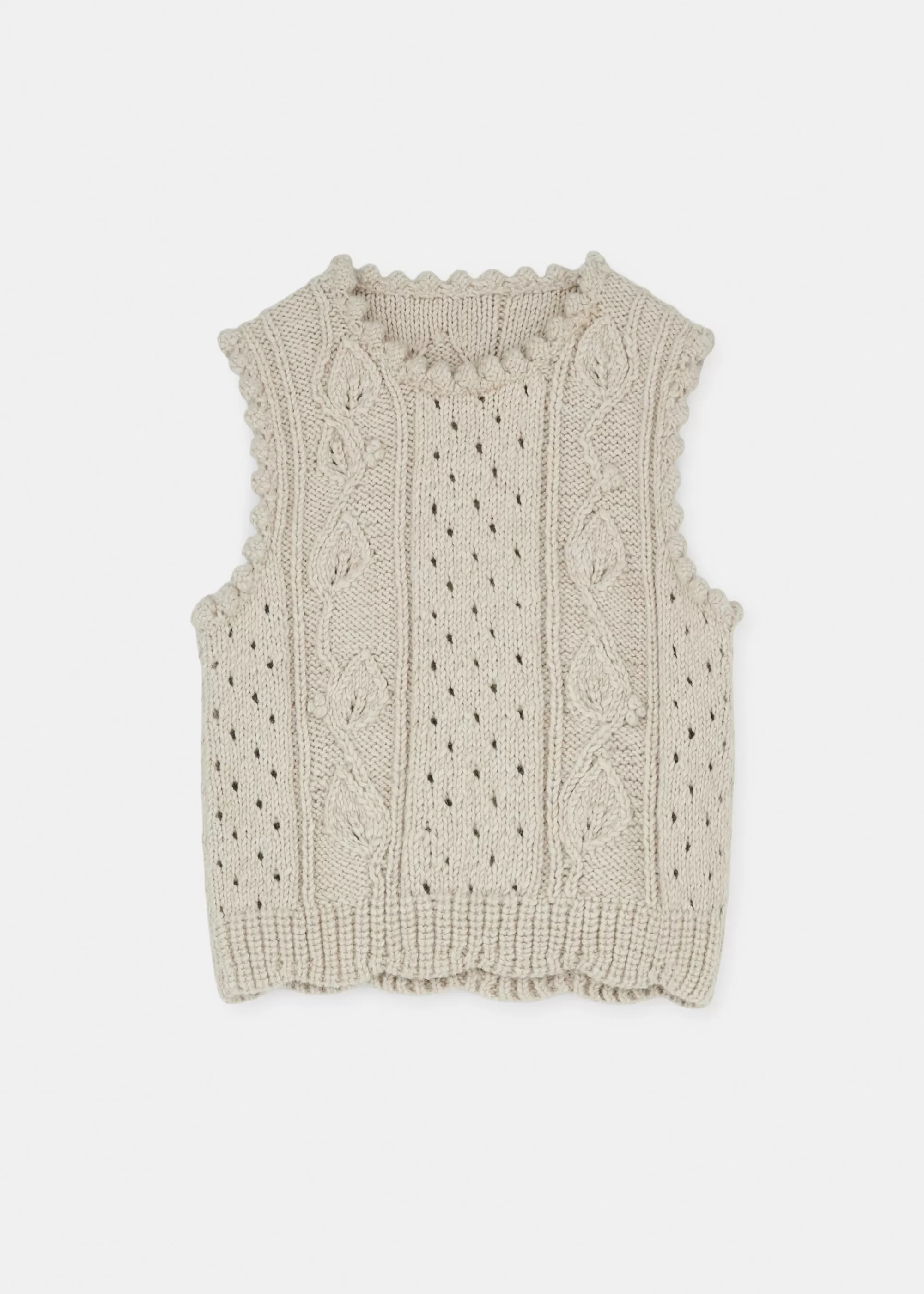 Strik<aiayu Embla handknitted vest Pure Natural