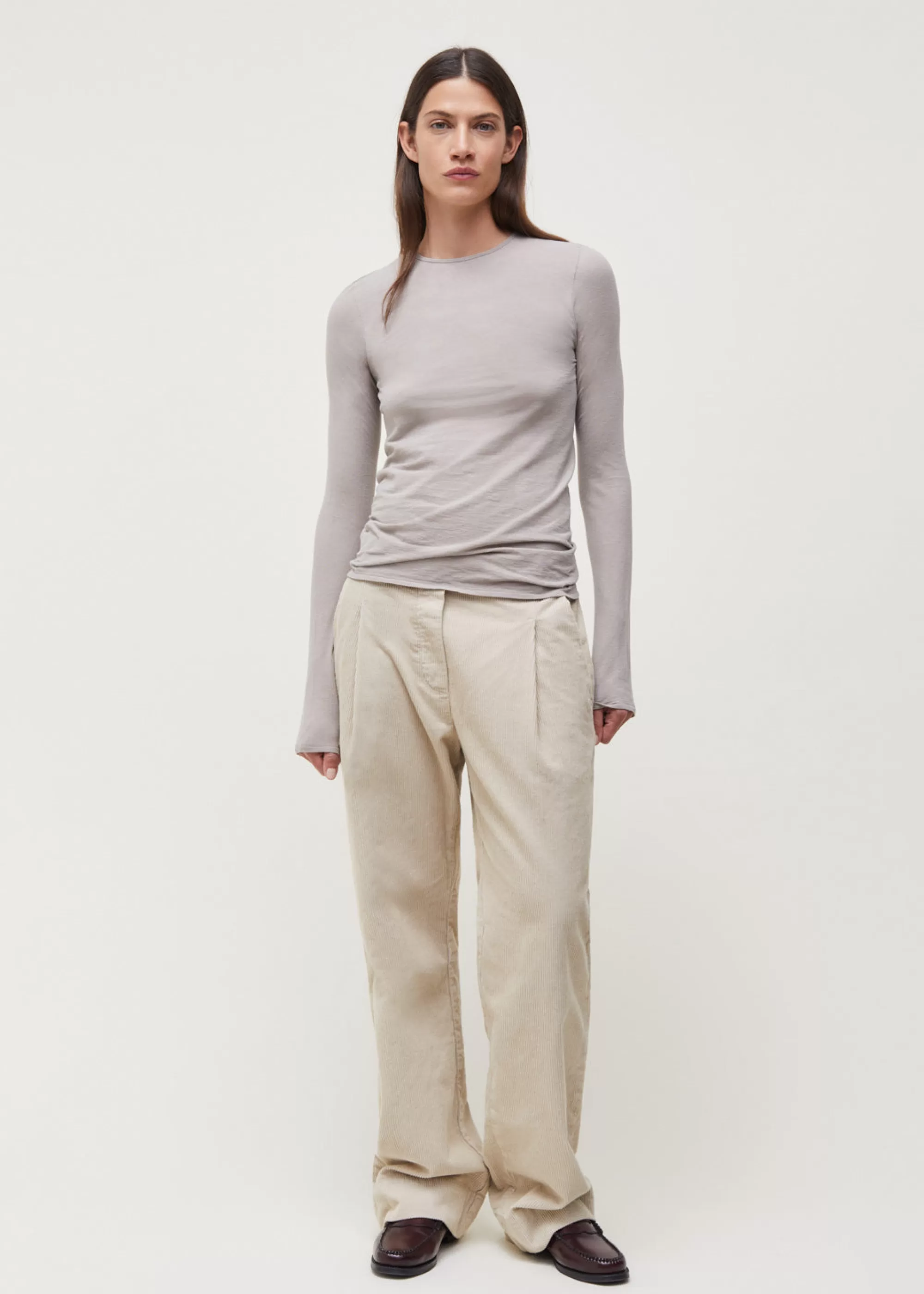Bluser<aiayu Gentle cashmere long sleeve Grey
