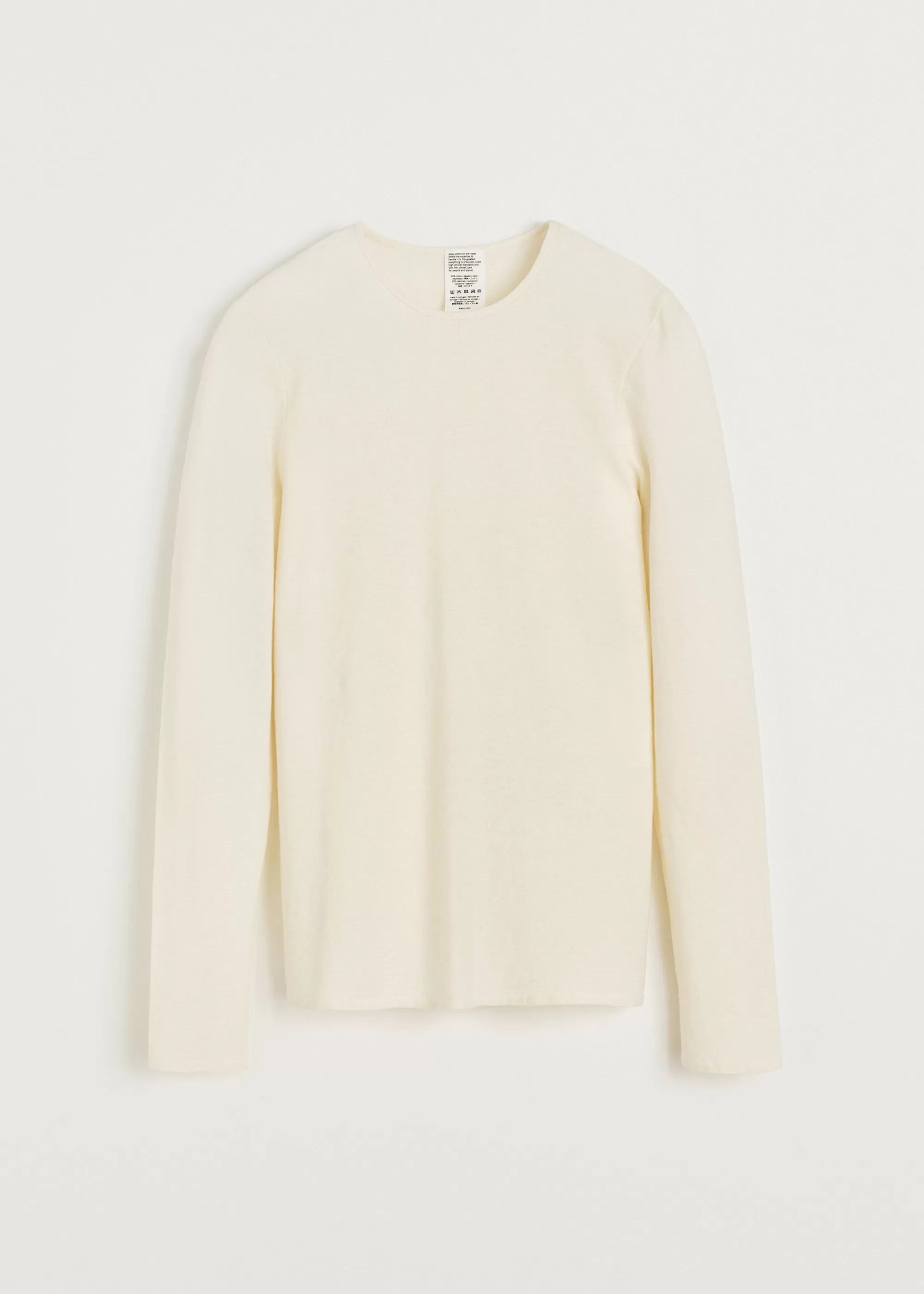 Bluser<aiayu Gentle cashmere long sleeve Pure Ecru