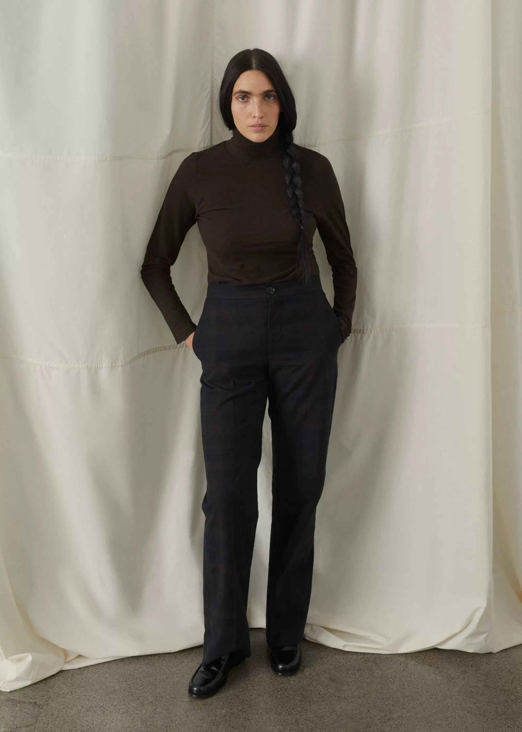 Bluser<aiayu Gentle cashmere turtleneck Dark Brown