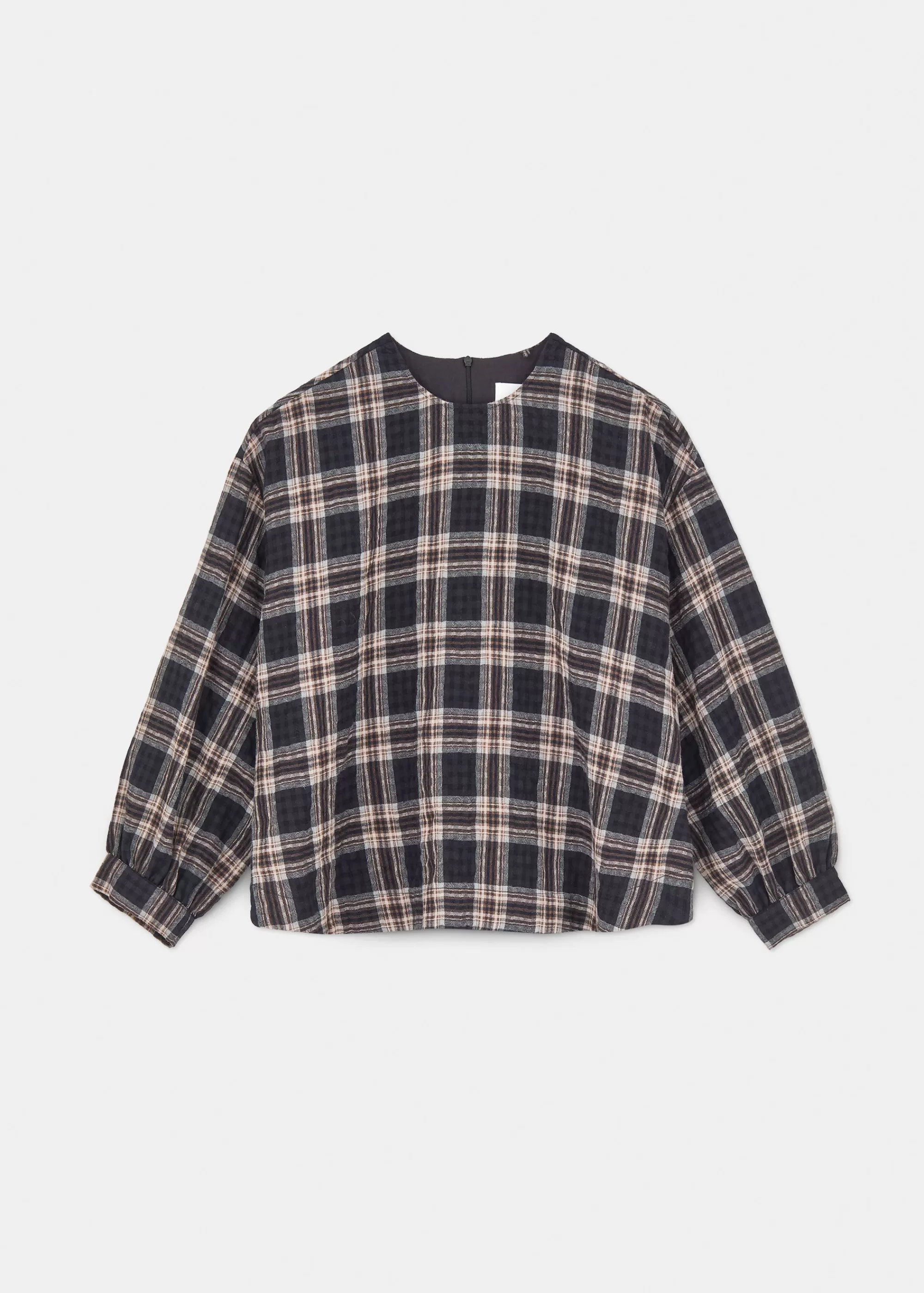 Bluser<aiayu Glenn checked wool blouse Mix Black