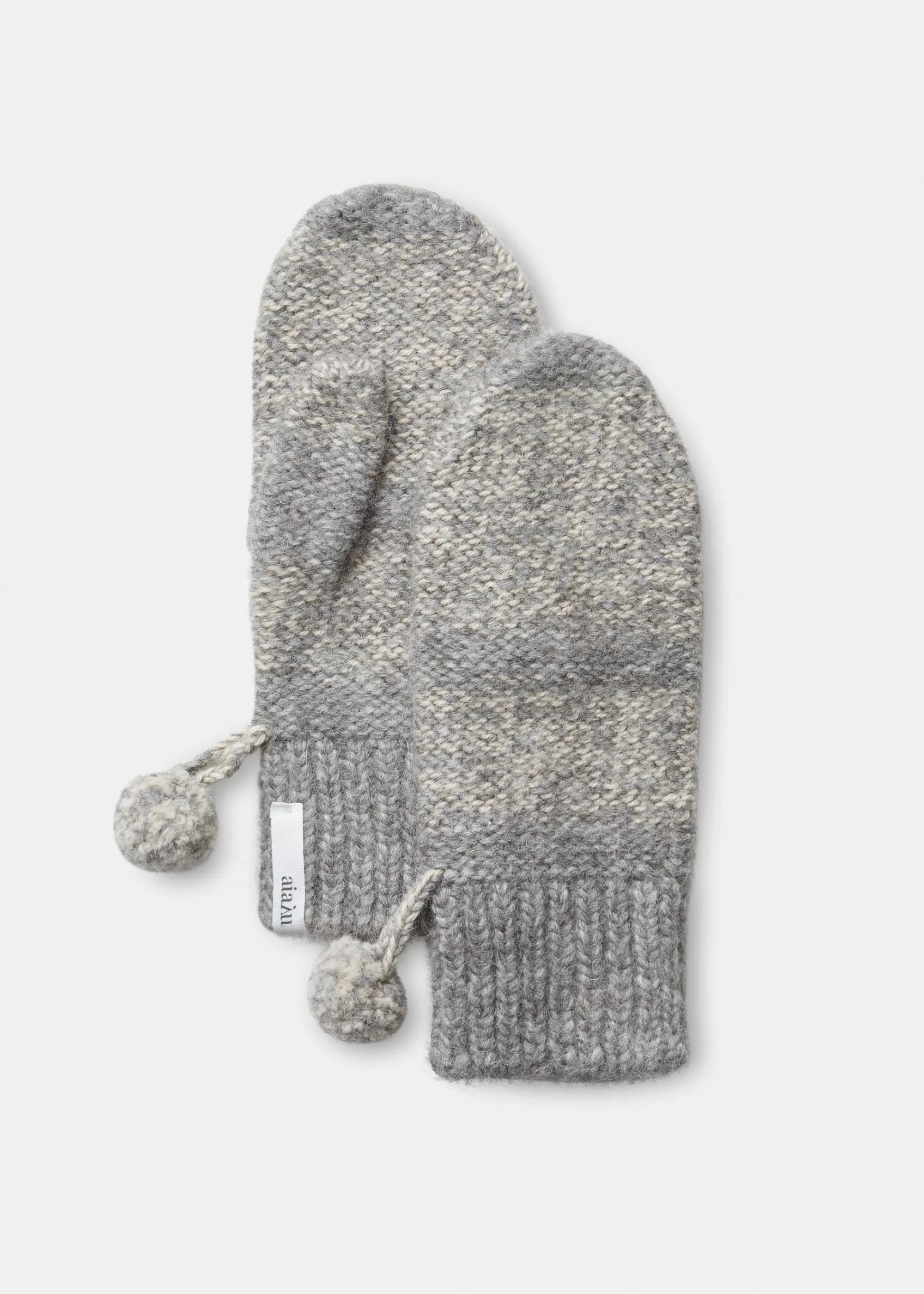 Huer & Vanter<aiayu Halvor wool mittens Mix Grey