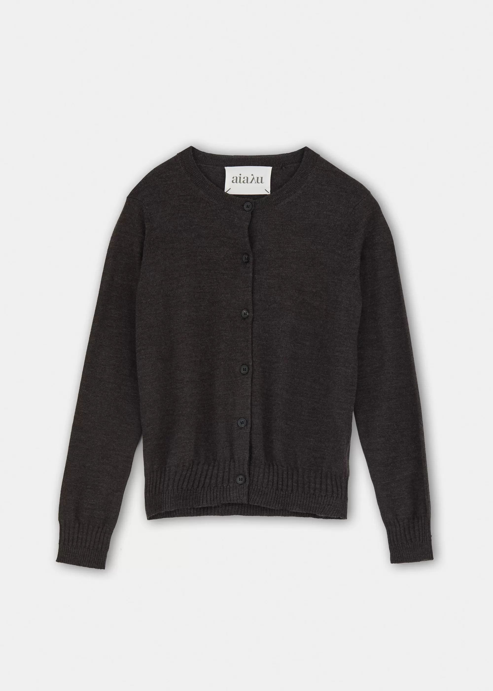 Cardigans | Strik<aiayu Hana merino wool cardigan Dark Brown Melange