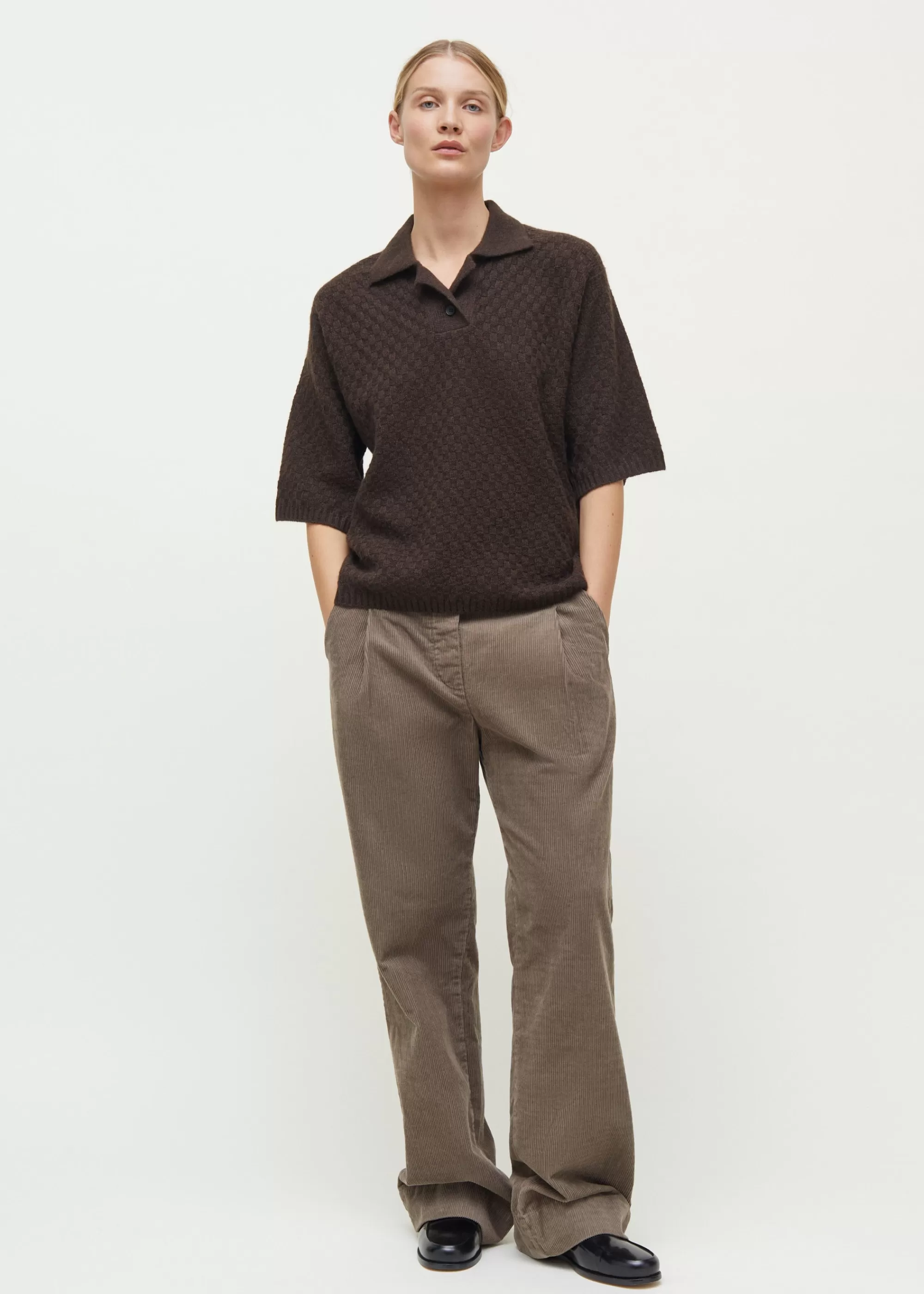 Bluser | Strik<aiayu Heike yak polo t-shirt Pure Dark Brown