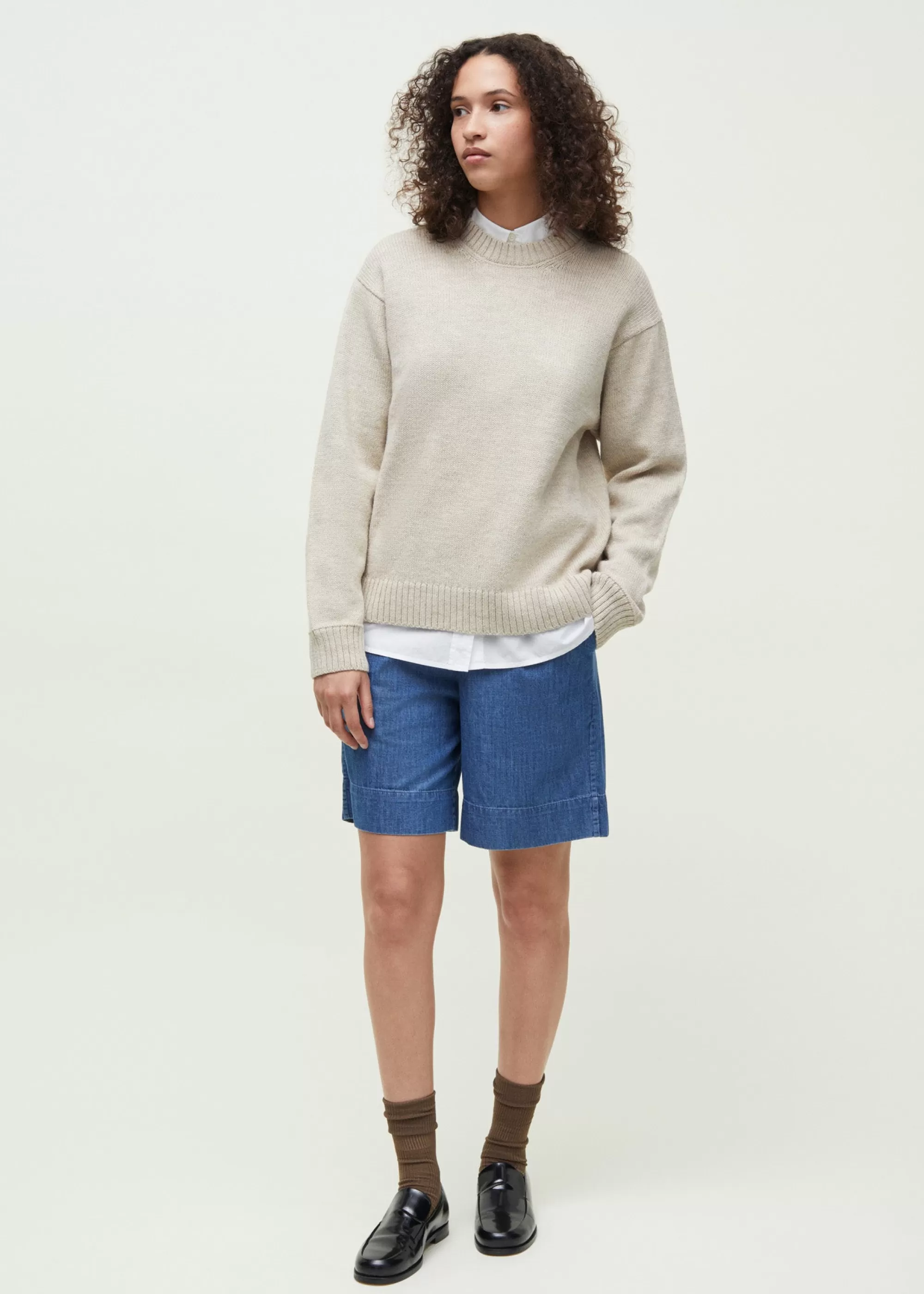 Strik<aiayu Highland saga wool sweater Pure Natural
