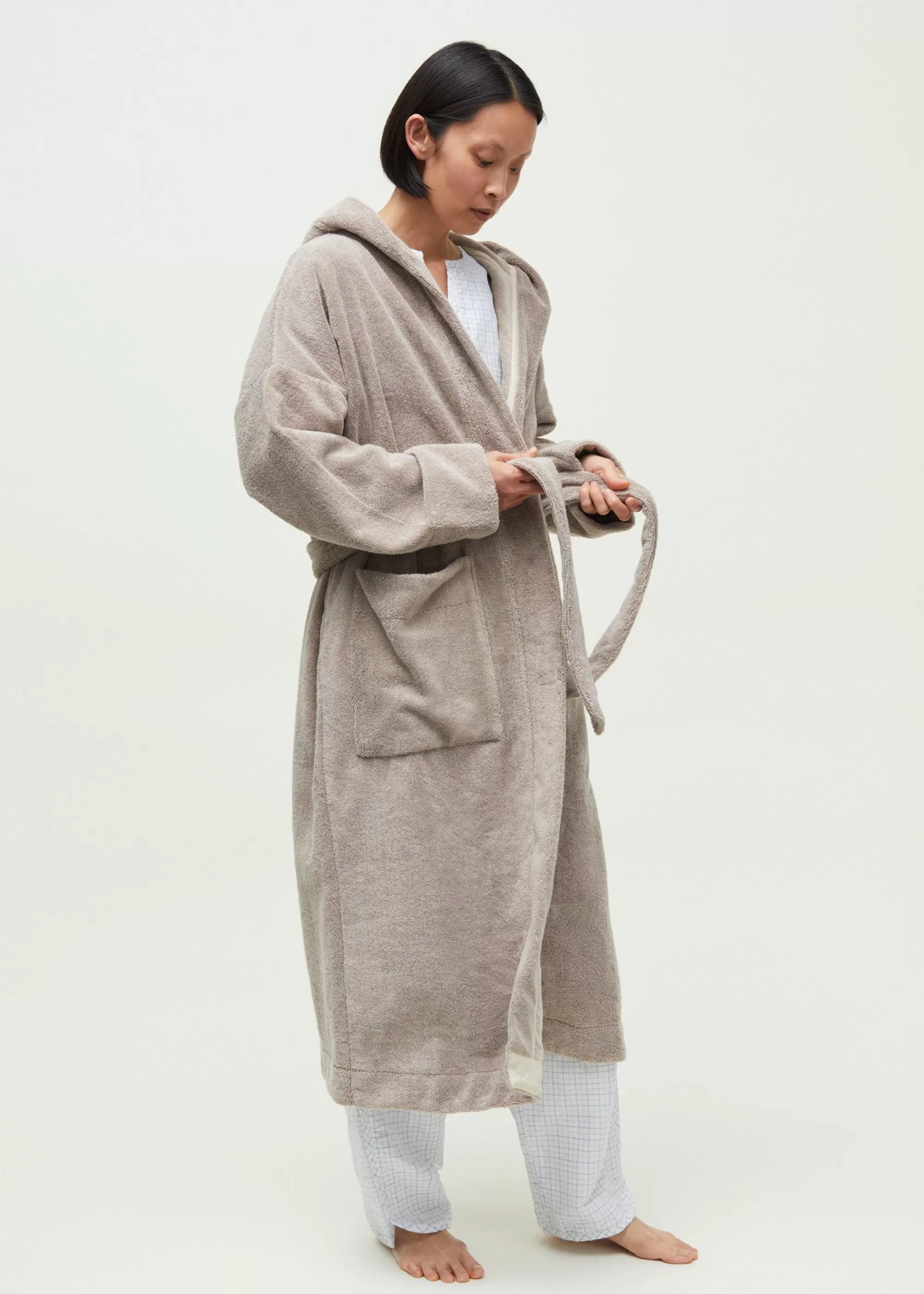 Badekåber<aiayu Hooded bathrobe terry Dried Linen