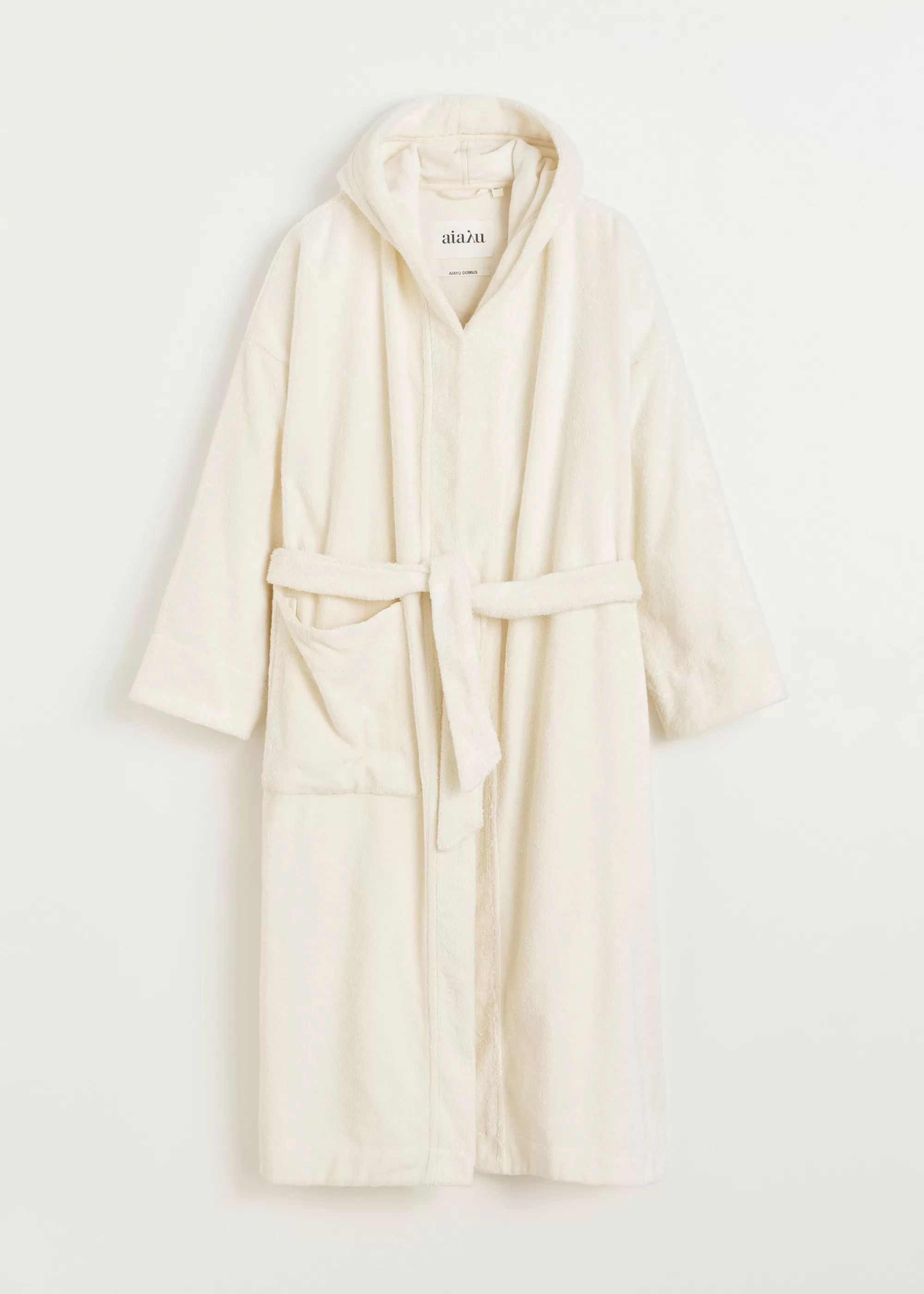 Badekåber<aiayu Hooded bathrobe terry Pure Ecru