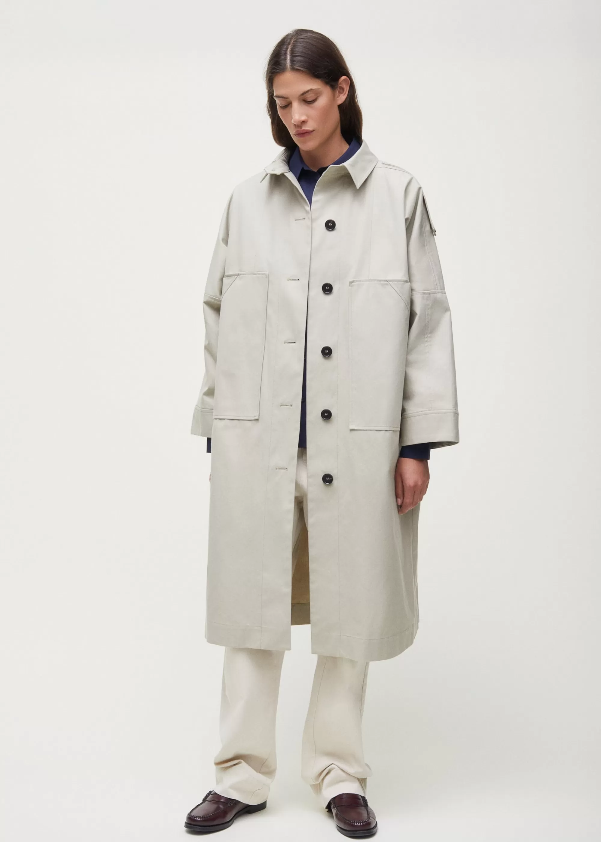 Frakker<aiayu Jean coat - ventile Stone