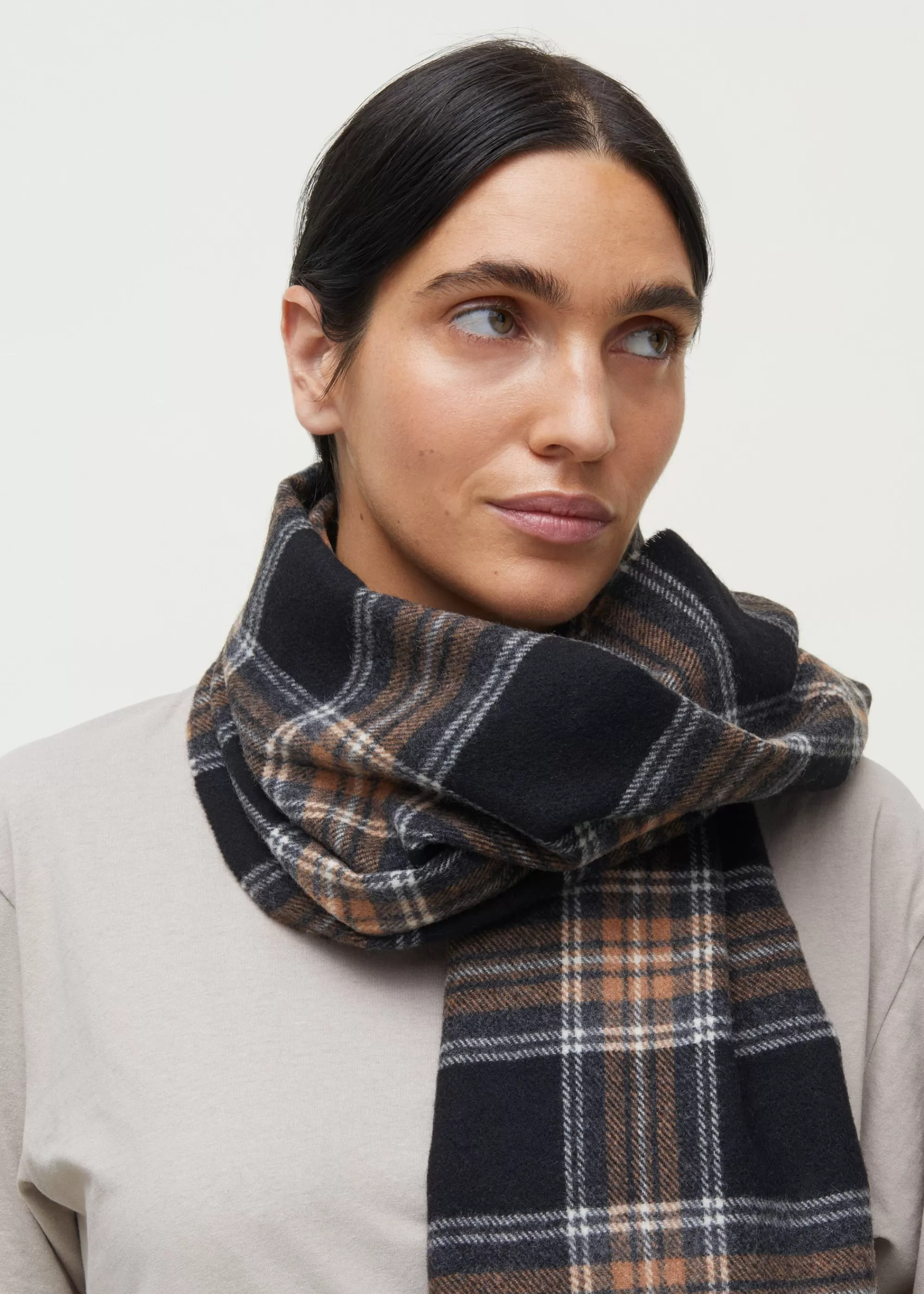 Tørklæder<aiayu Kaya wool scarf Mix Black