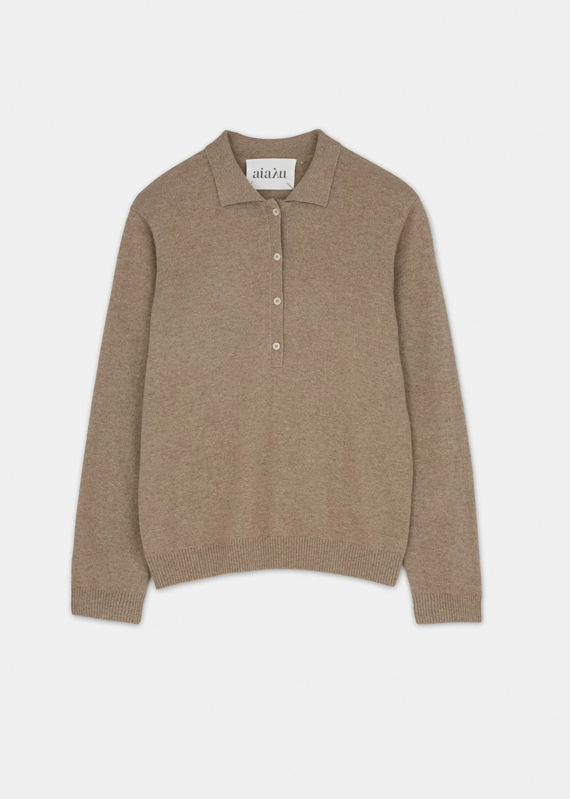 Bluser | Strik<aiayu Leola cashmere long sleeve polo Pure Grain