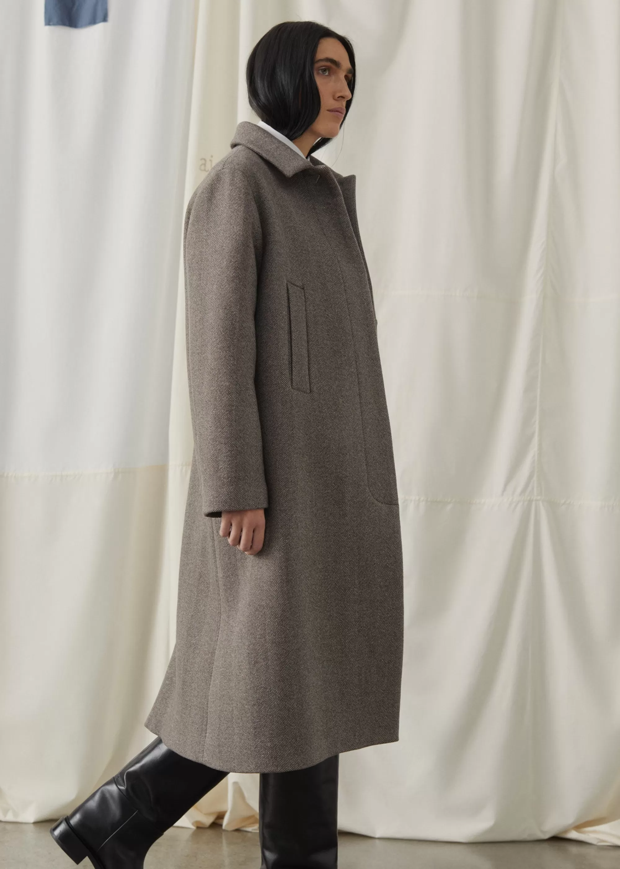 Frakker<aiayu Noah wool coat Herringbone