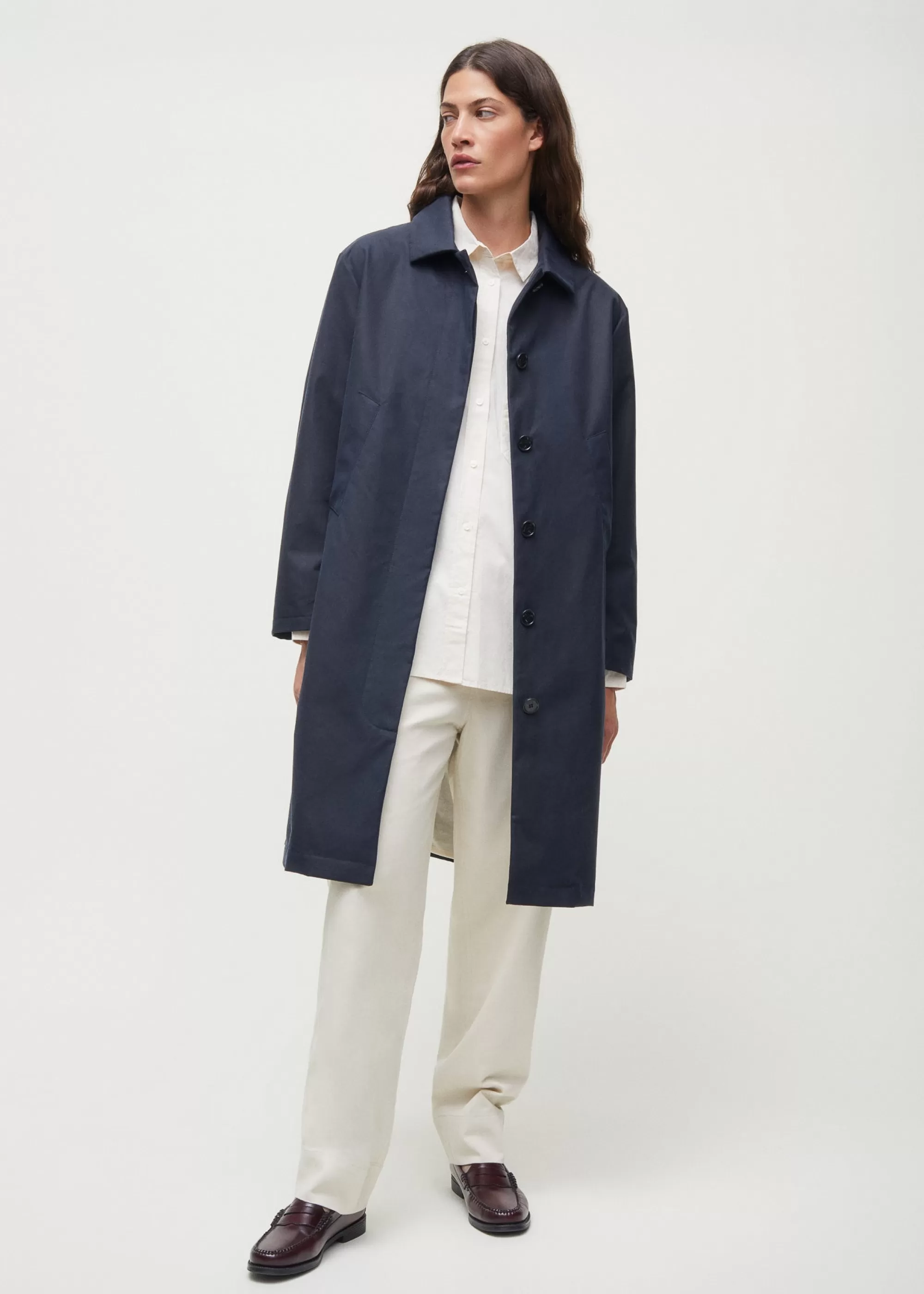 Frakker<aiayu Noor coat oilskin Navy