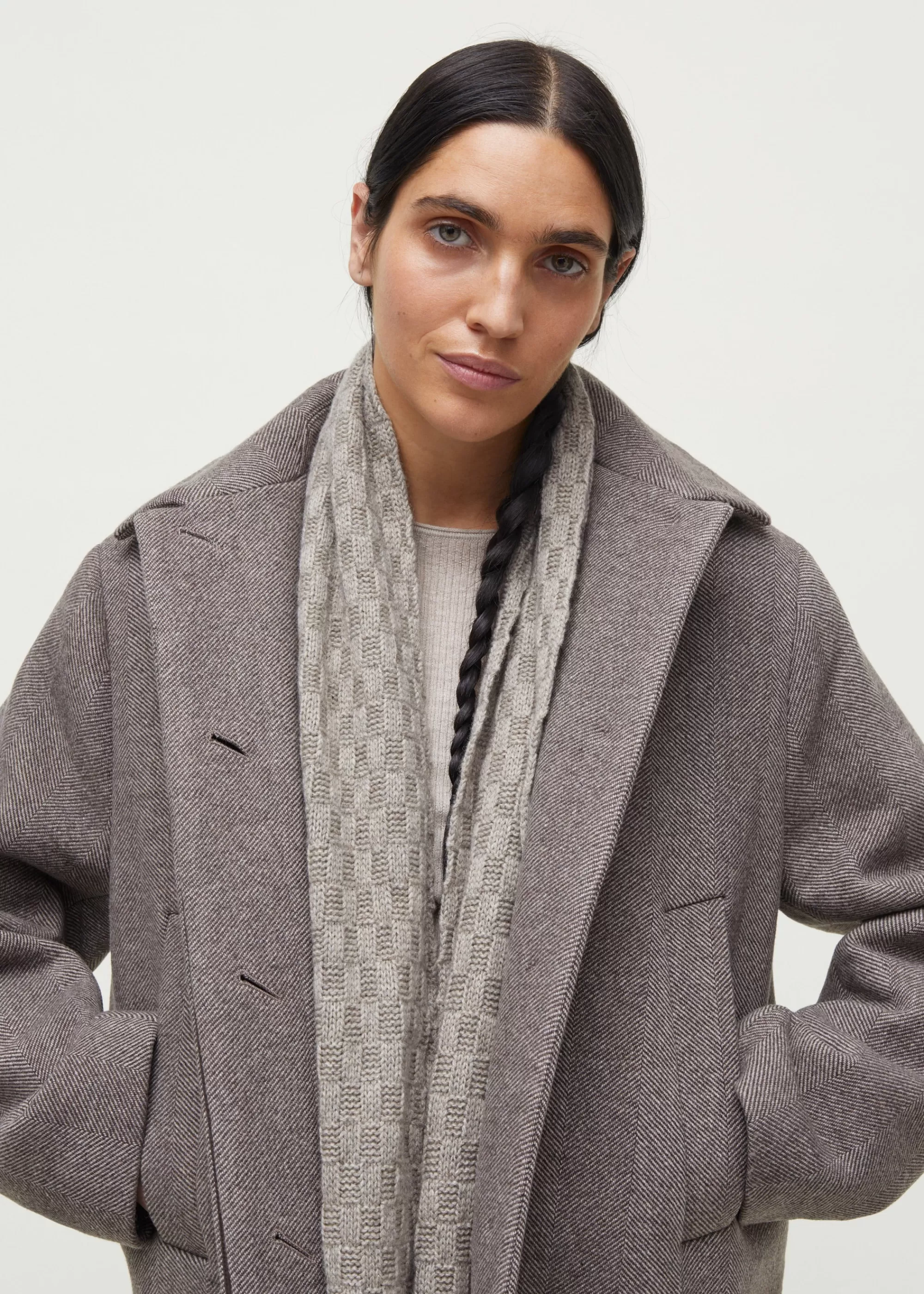 Tørklæder<aiayu Ribi yak scarf Pure Light Grey
