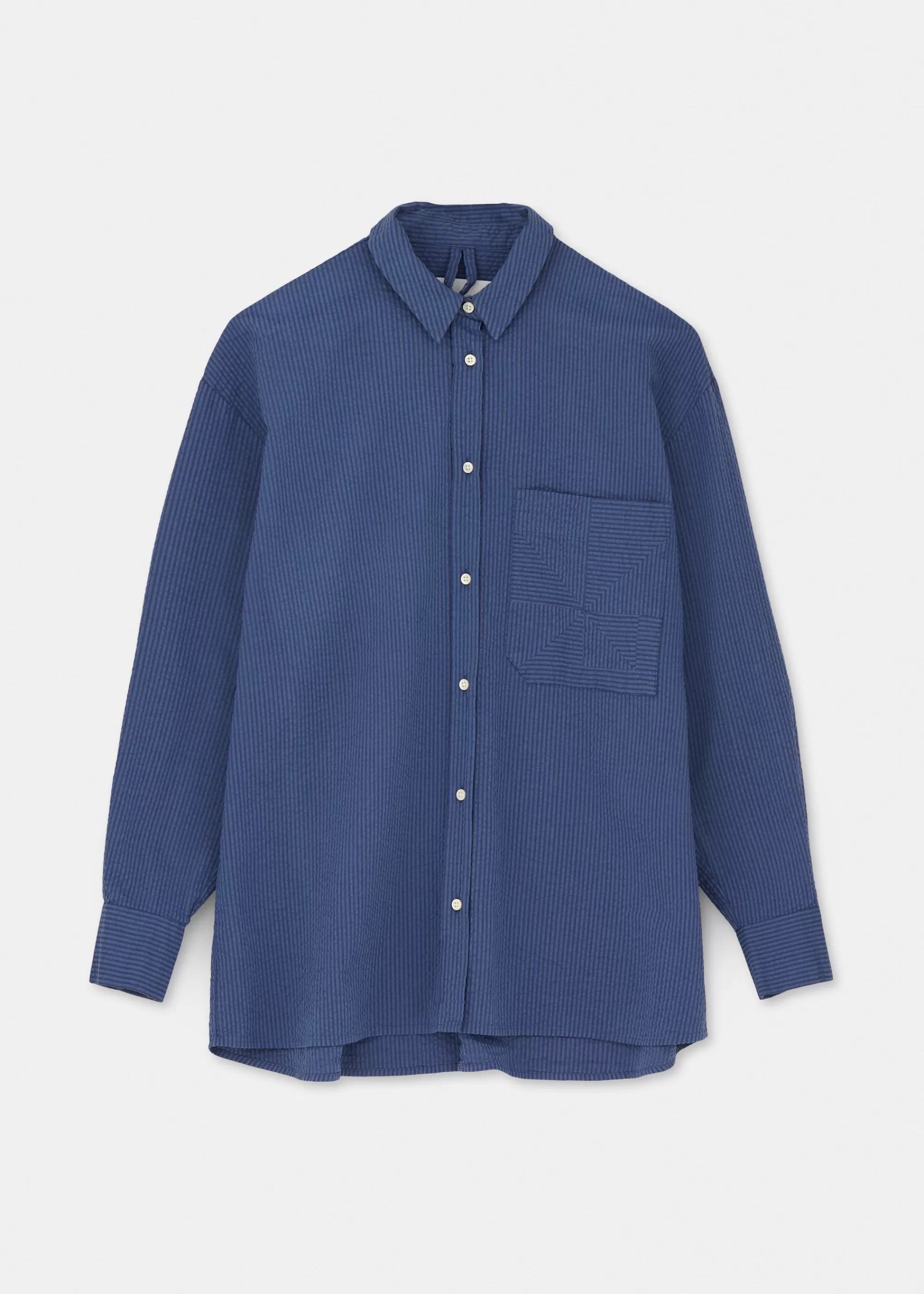 Skjorter<aiayu Shirt japan seersucker Mix True Blue