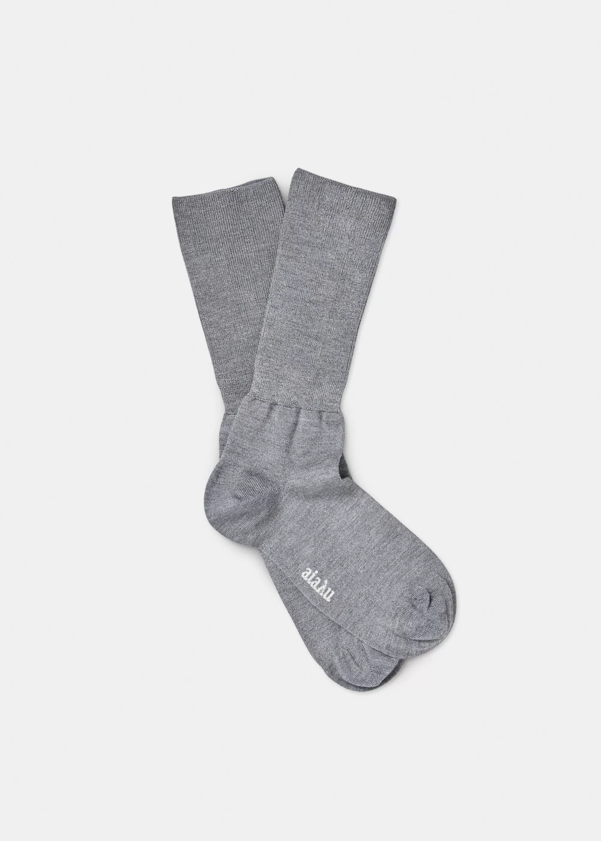 Strømper<aiayu Silk socks Grey Melange