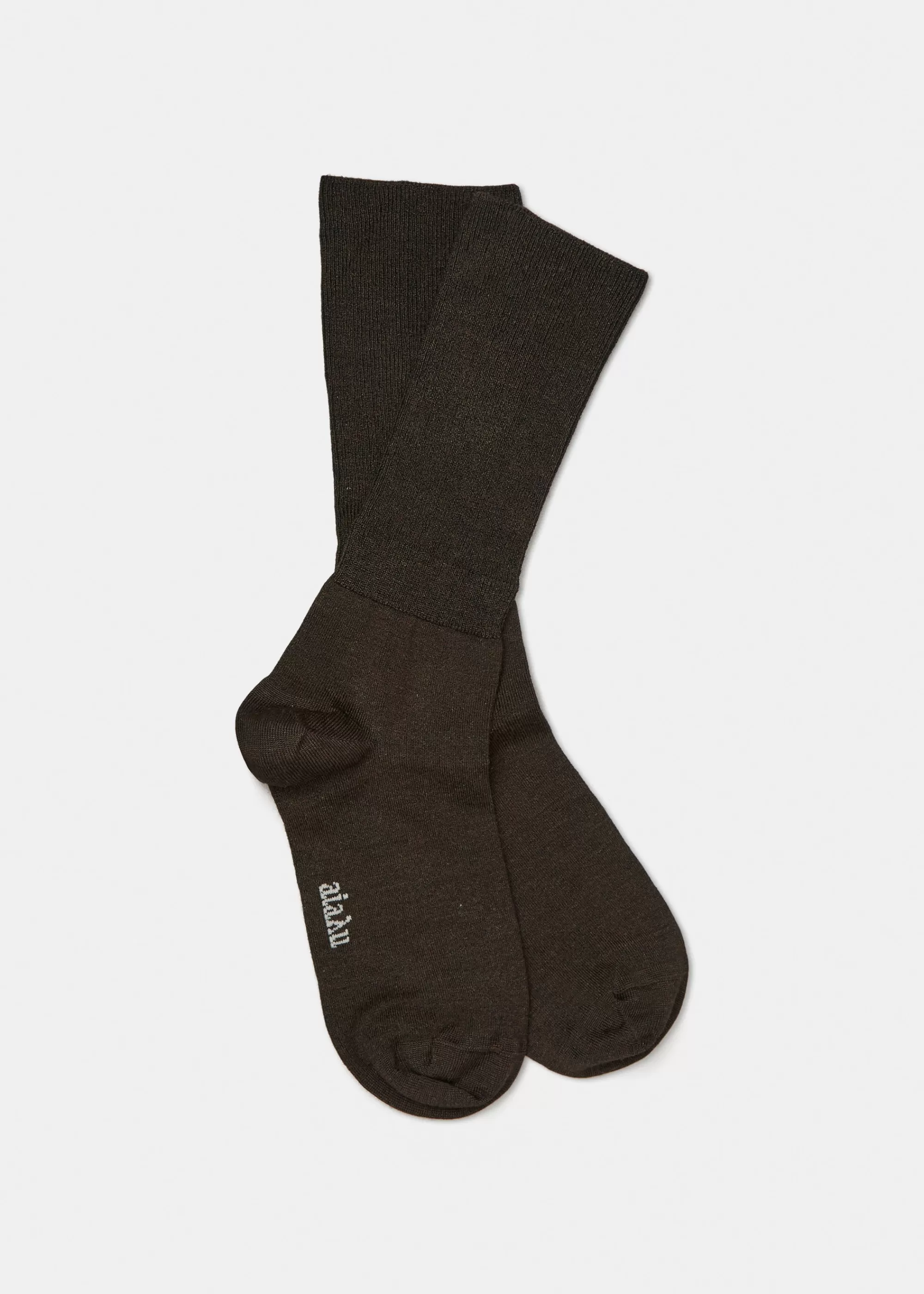 Strømper<aiayu Silk socks Dark Brown